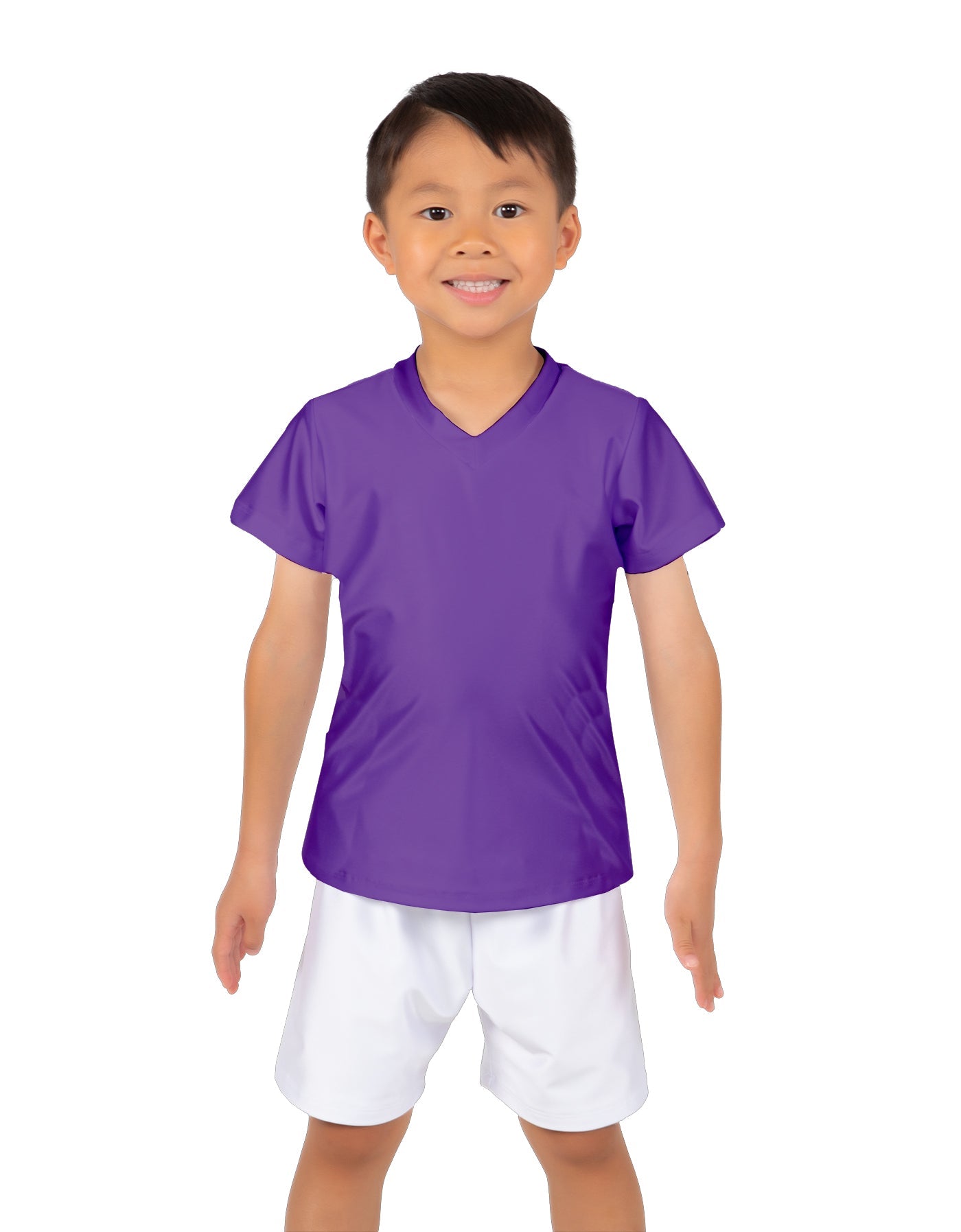 Solid Lycra Boys V-Neck T-Shirt