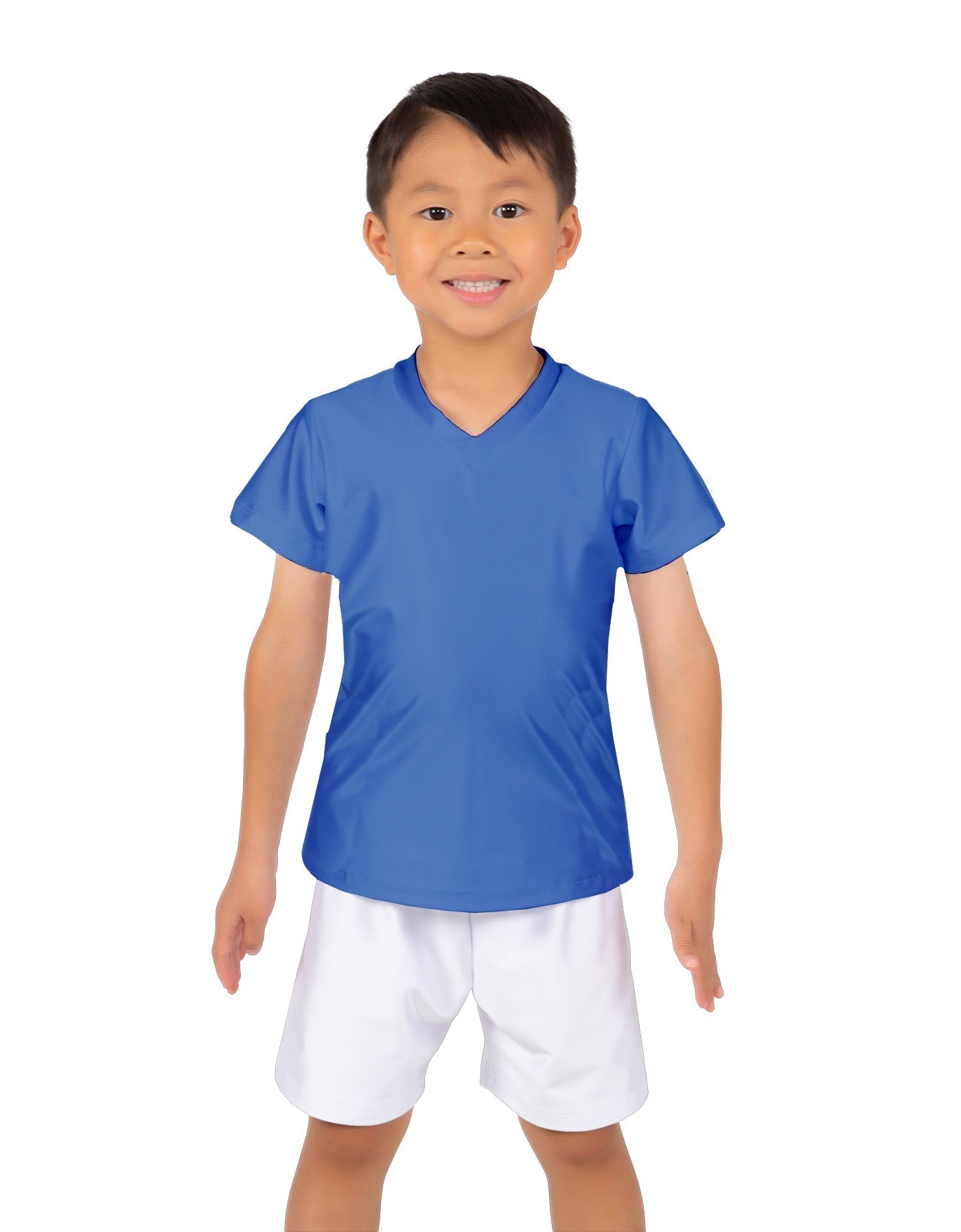 Solid Lycra Boys V-Neck T-Shirt