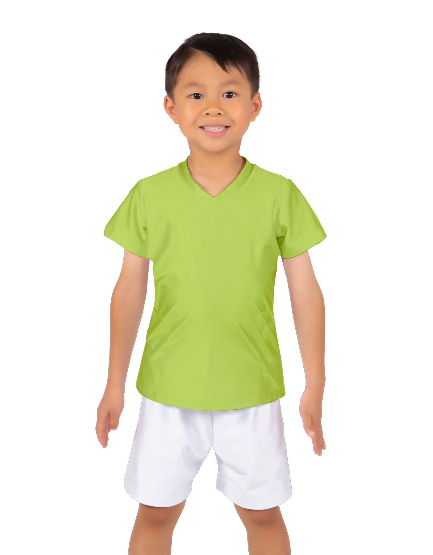 Solid Lycra Boys V-Neck T-Shirt