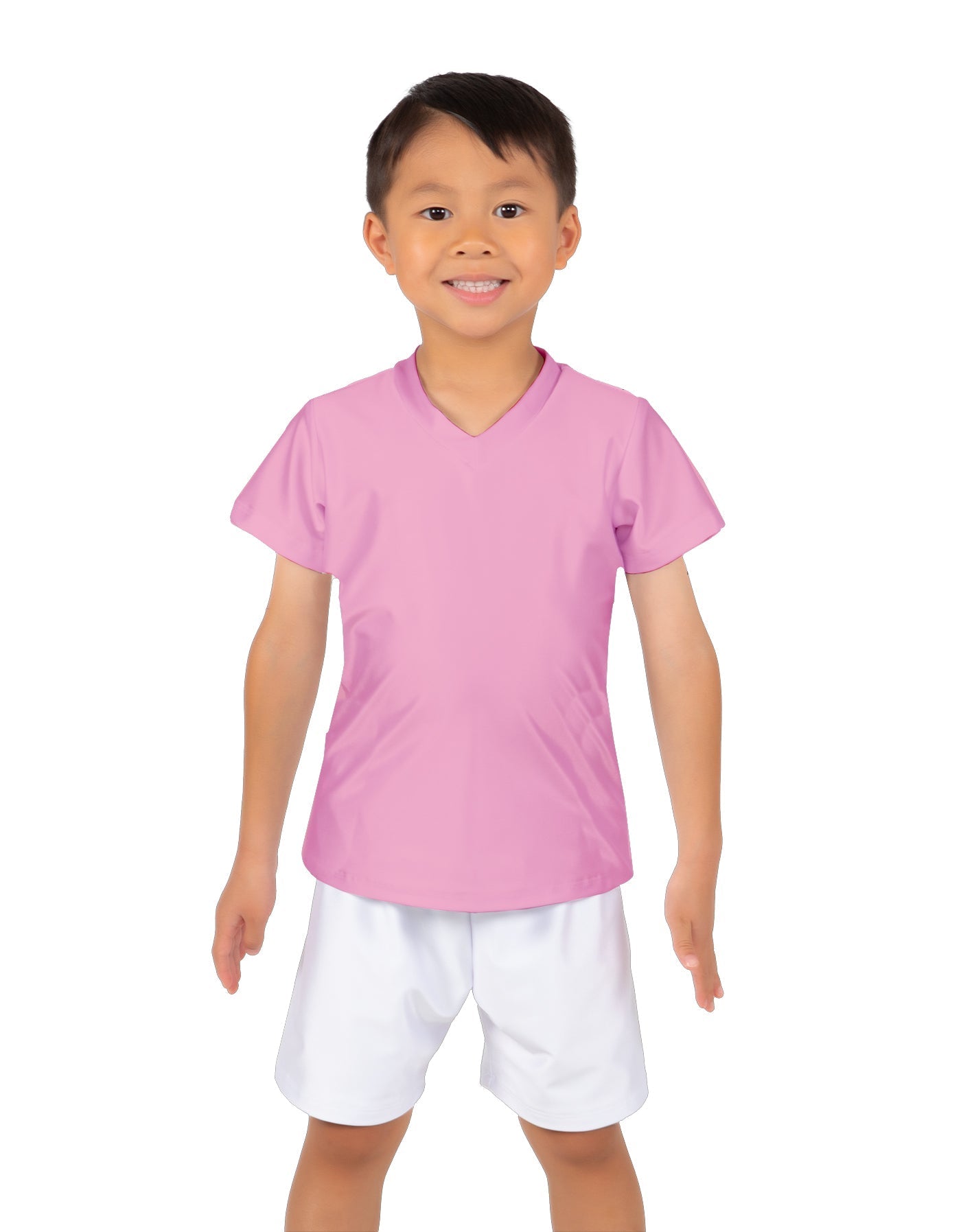 Solid Lycra Boys V-Neck T-Shirt