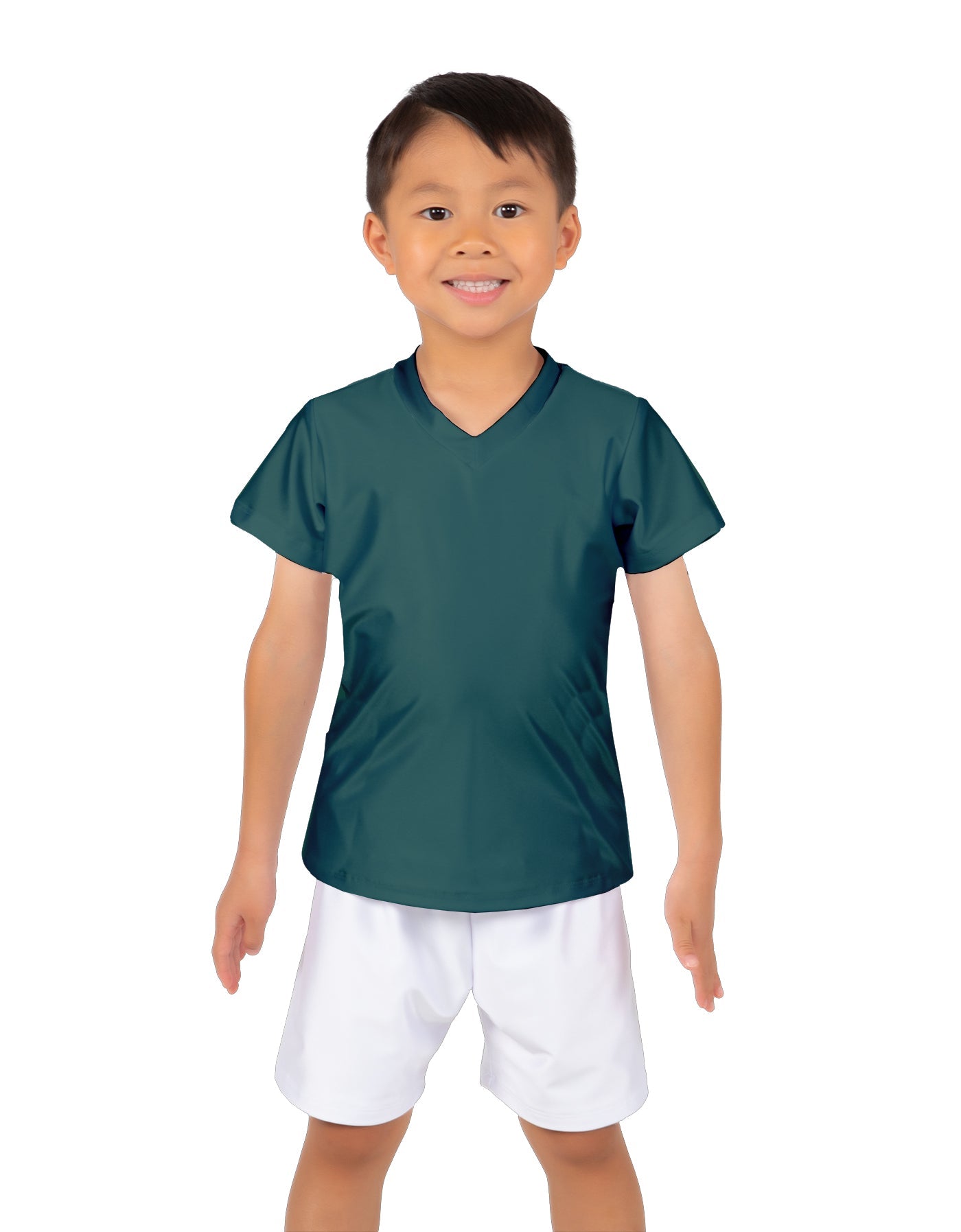 Solid Lycra Boys V-Neck T-Shirt