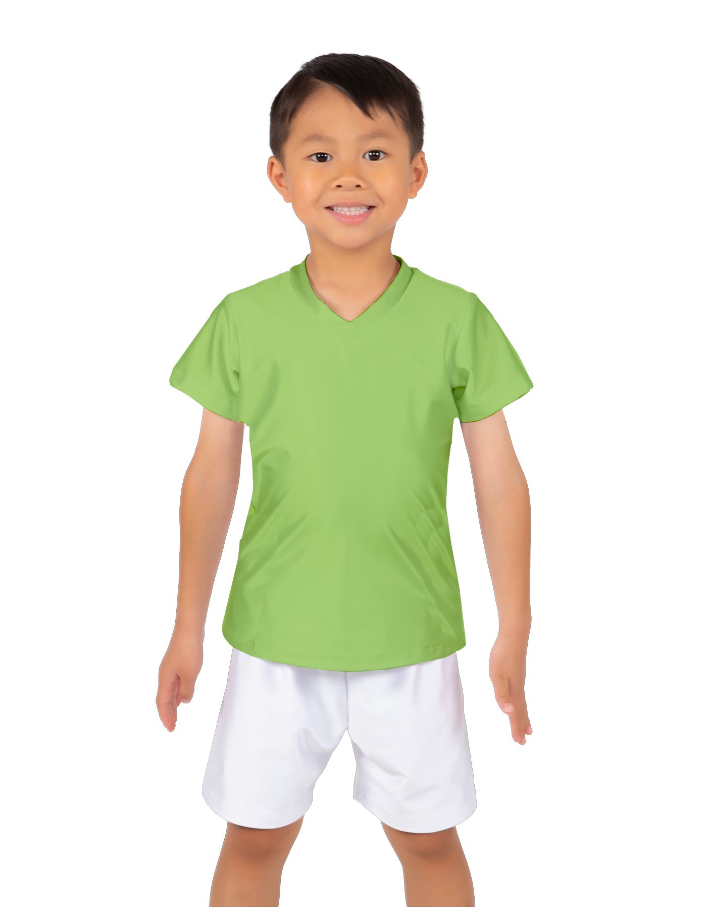 Solid Lycra Boys V-Neck T-Shirt