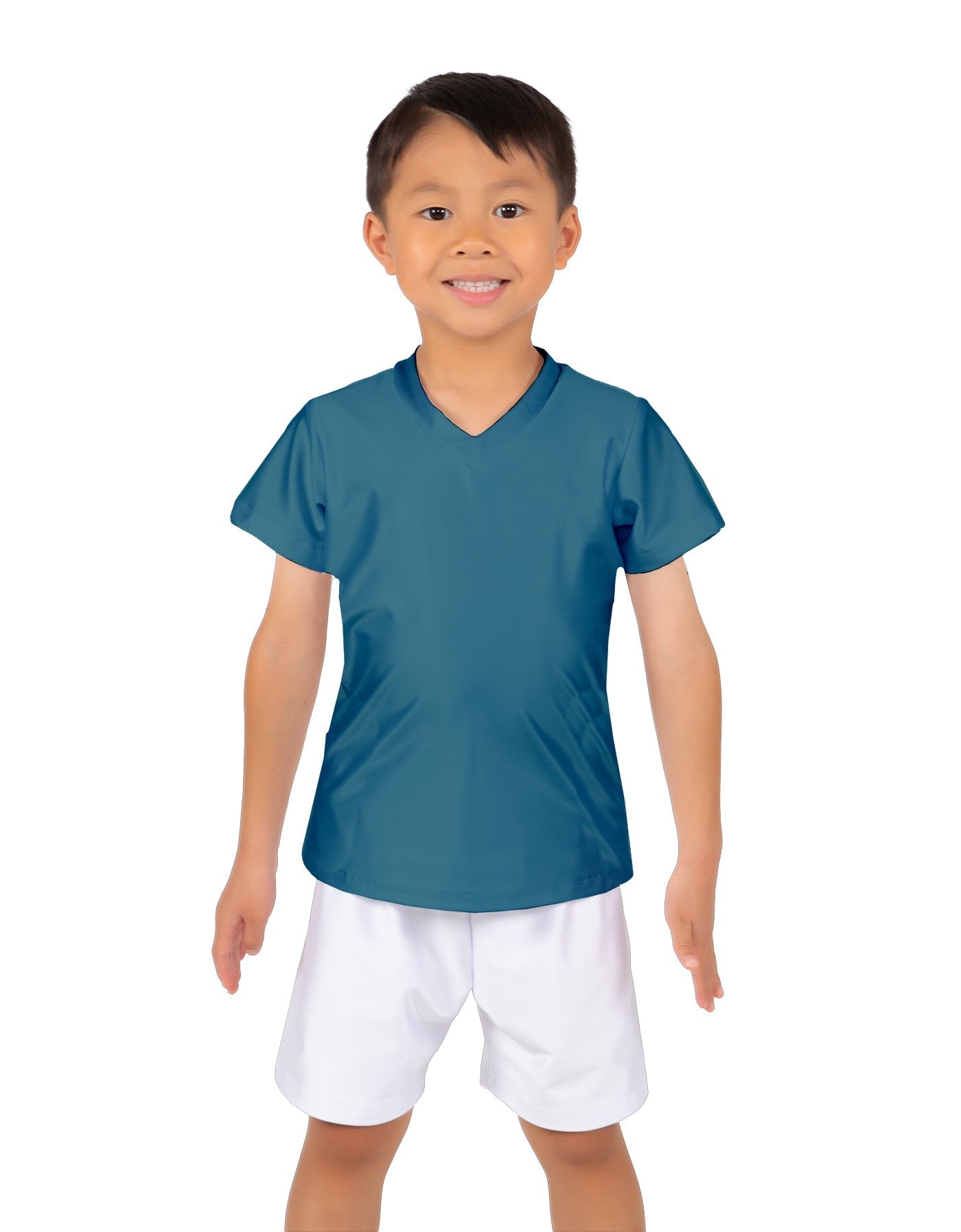 Solid Lycra Boys V-Neck T-Shirt