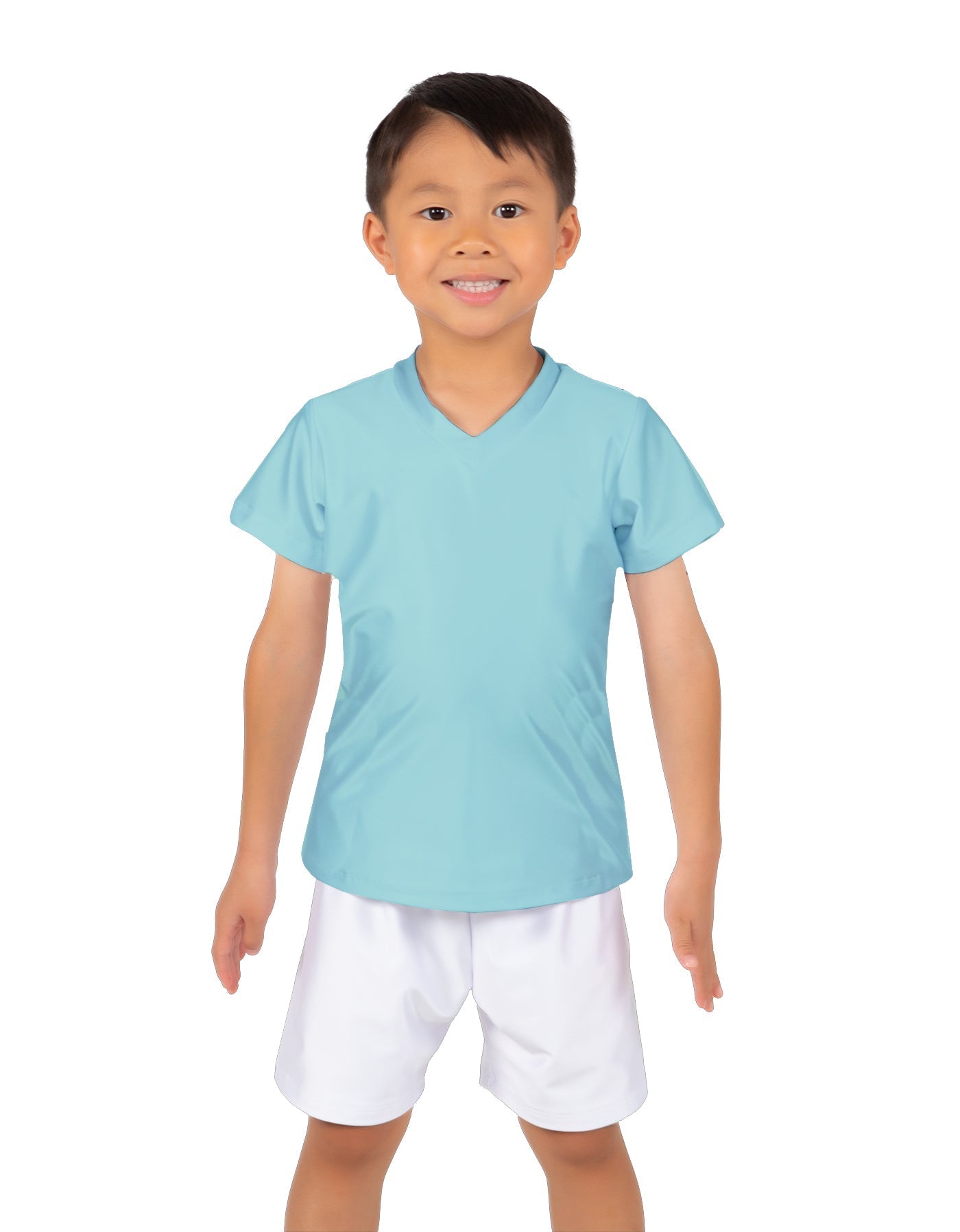 Solid Lycra Boys V-Neck T-Shirt