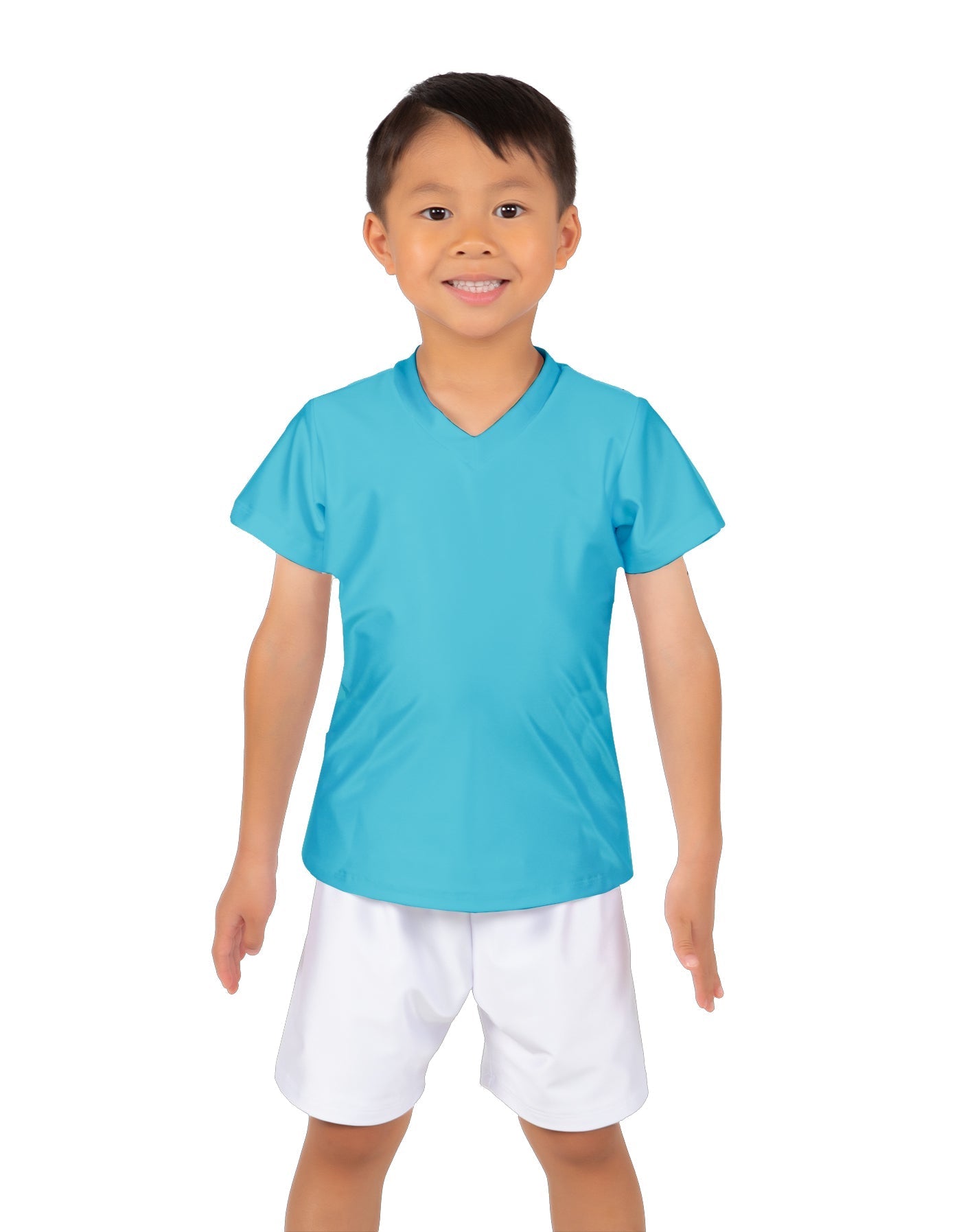 Solid Lycra Boys V-Neck T-Shirt