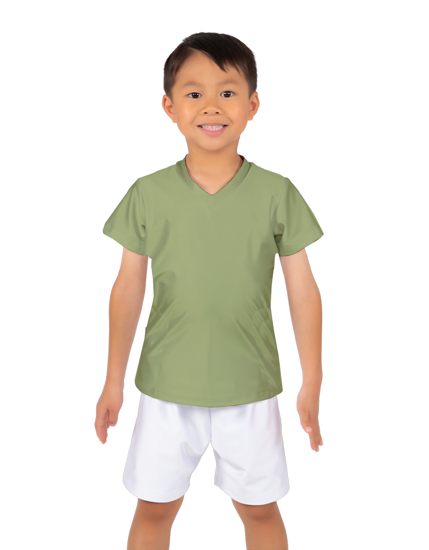 Solid Lycra Boys V-Neck T-Shirt