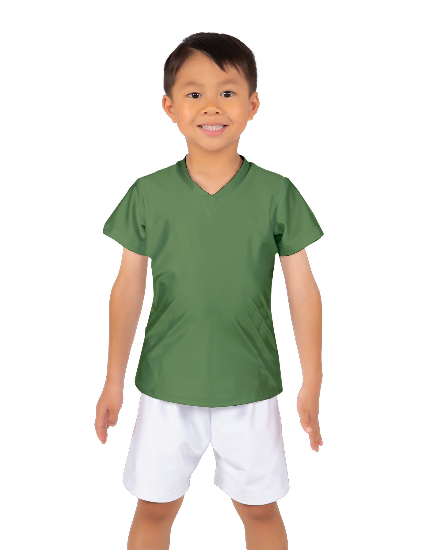 Solid Lycra Boys V-Neck T-Shirt
