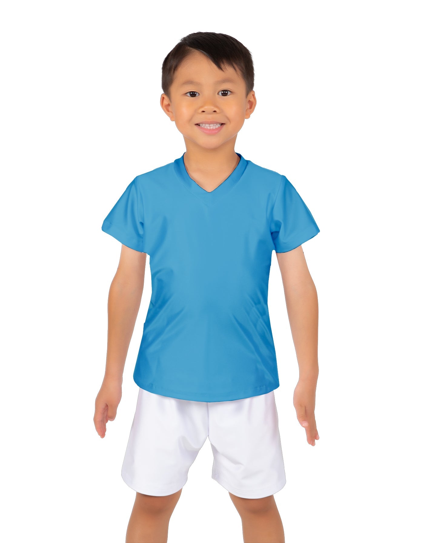 Solid Lycra Boys V-Neck T-Shirt