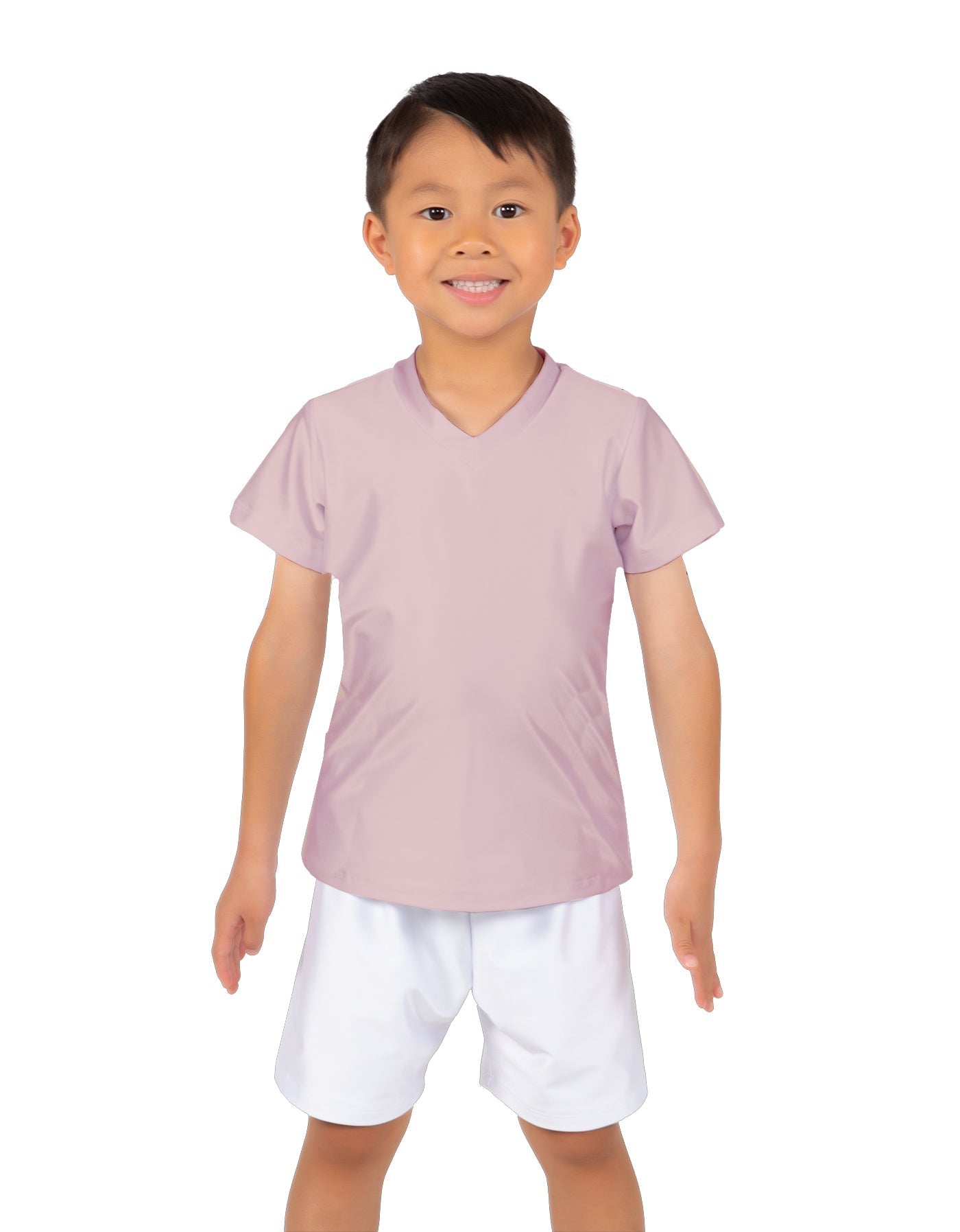 Solid Lycra Boys V-Neck T-Shirt