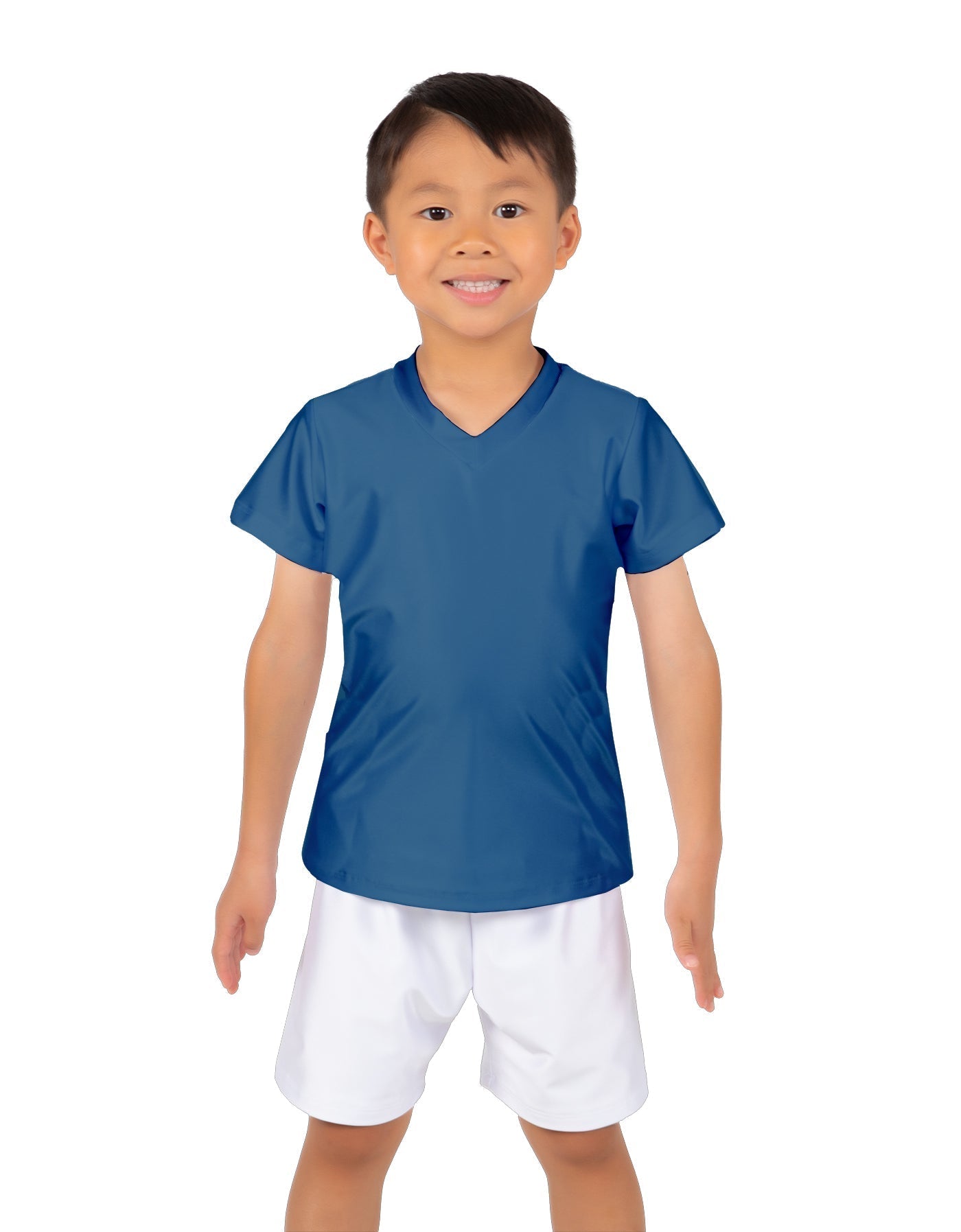 Solid Lycra Boys V-Neck T-Shirt