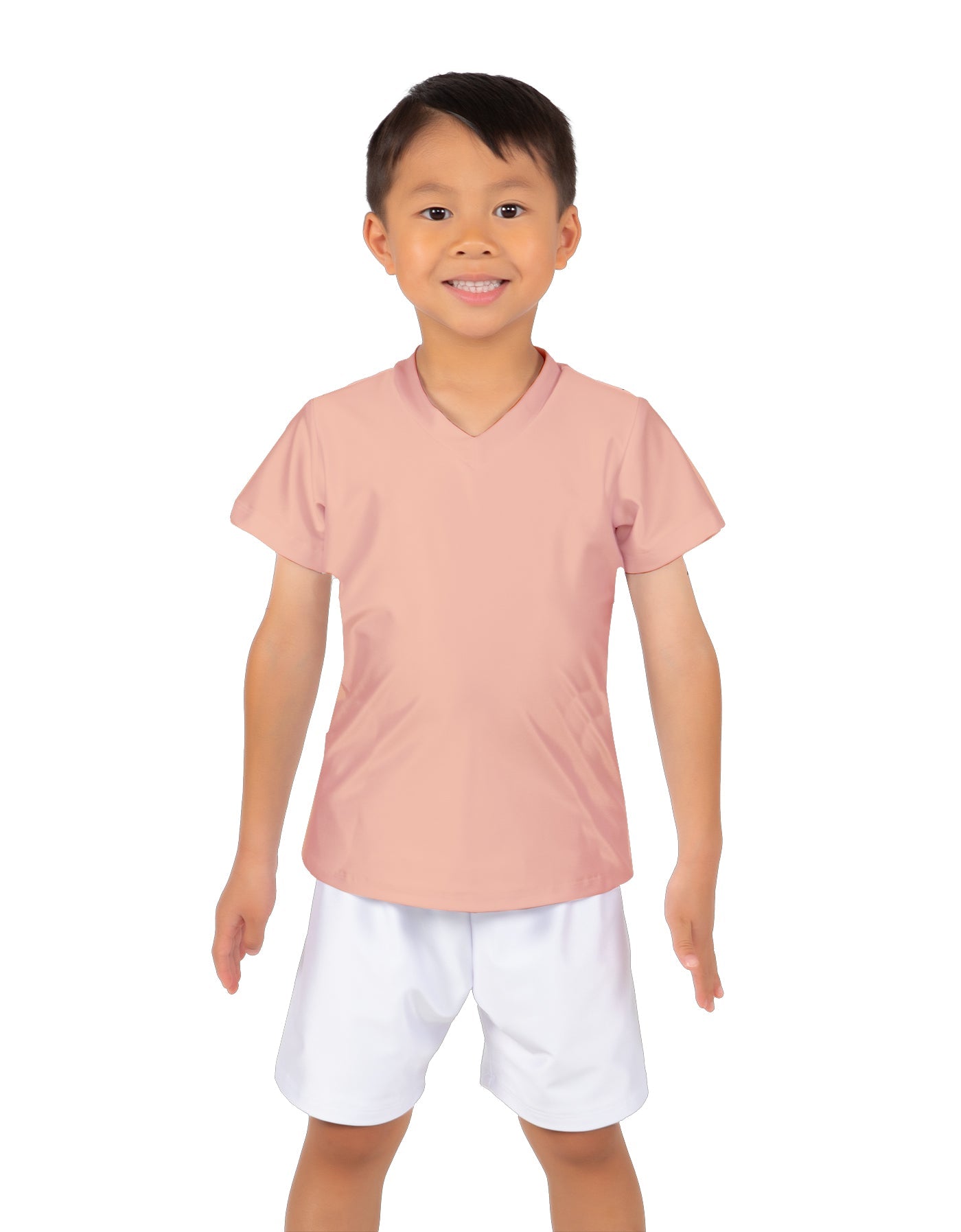 Solid Lycra Boys V-Neck T-Shirt
