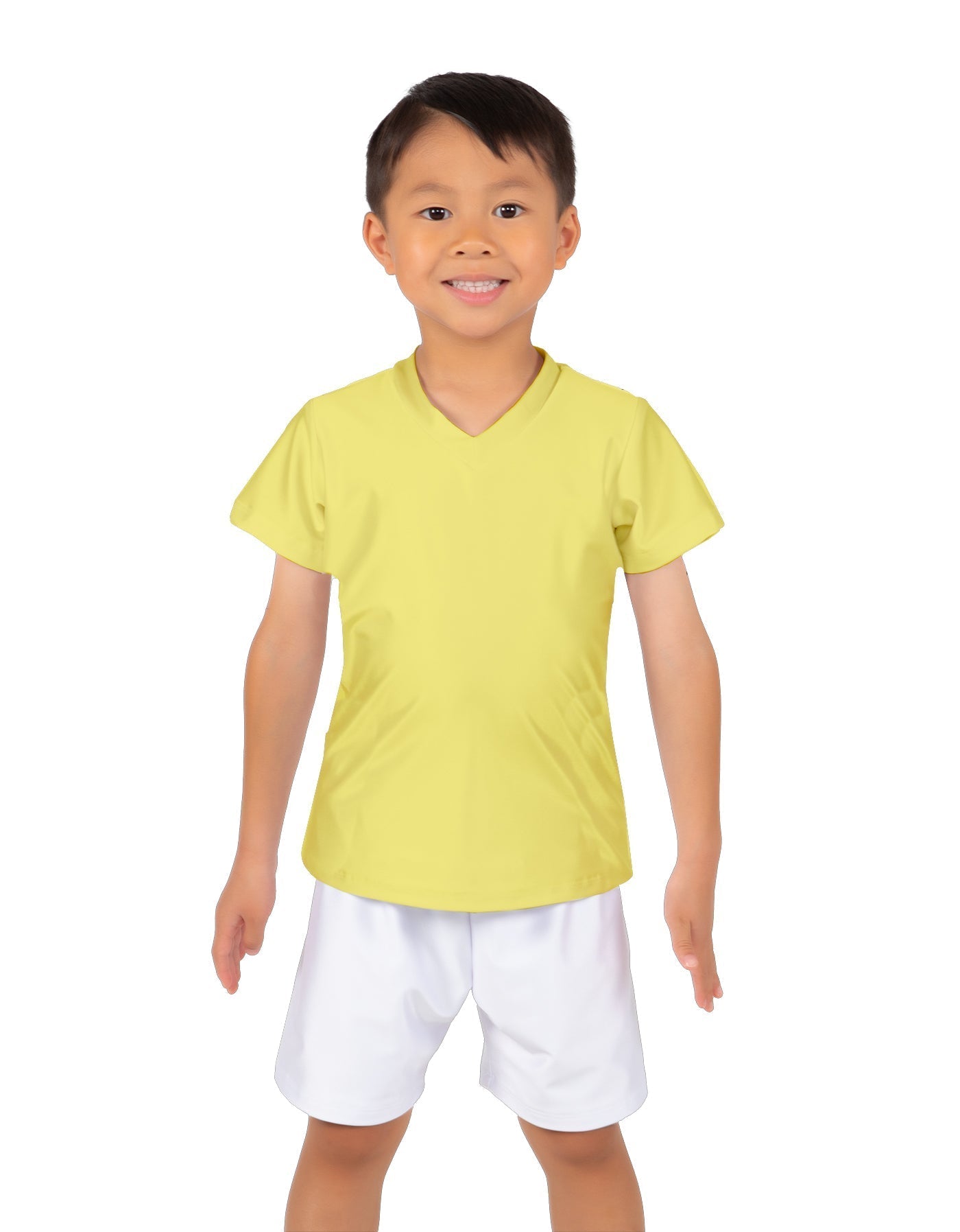 Solid Lycra Boys V-Neck T-Shirt