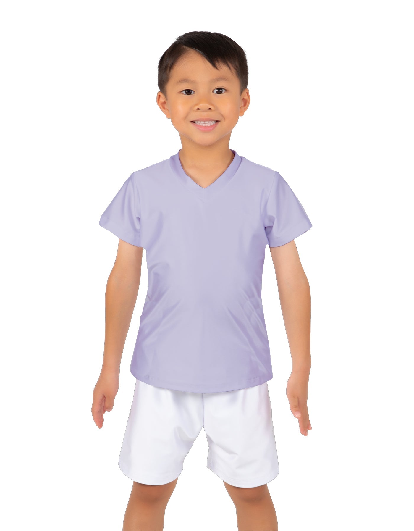 Solid Lycra Boys V-Neck T-Shirt