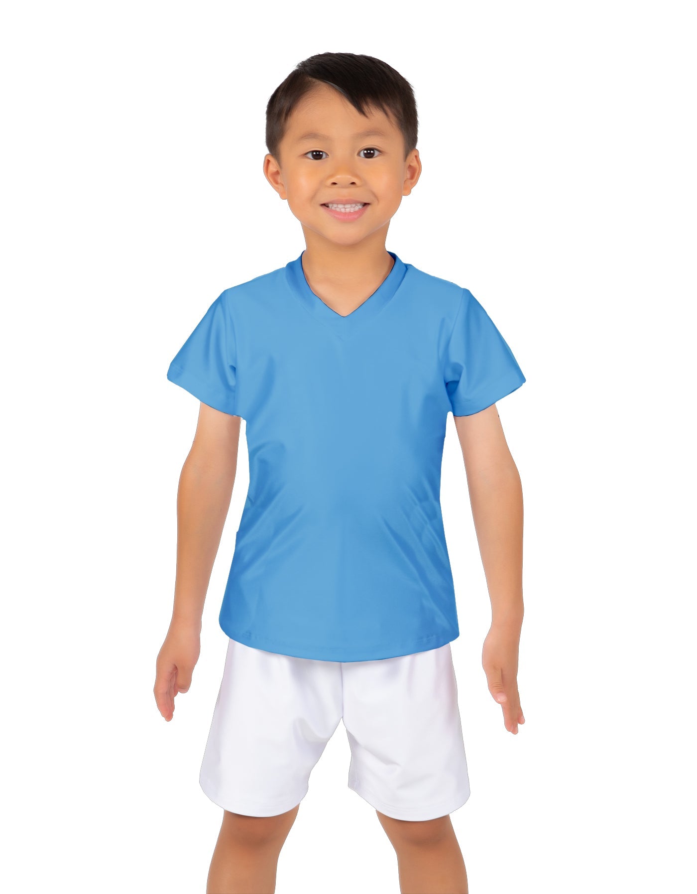 Solid Lycra Boys V-Neck T-Shirt