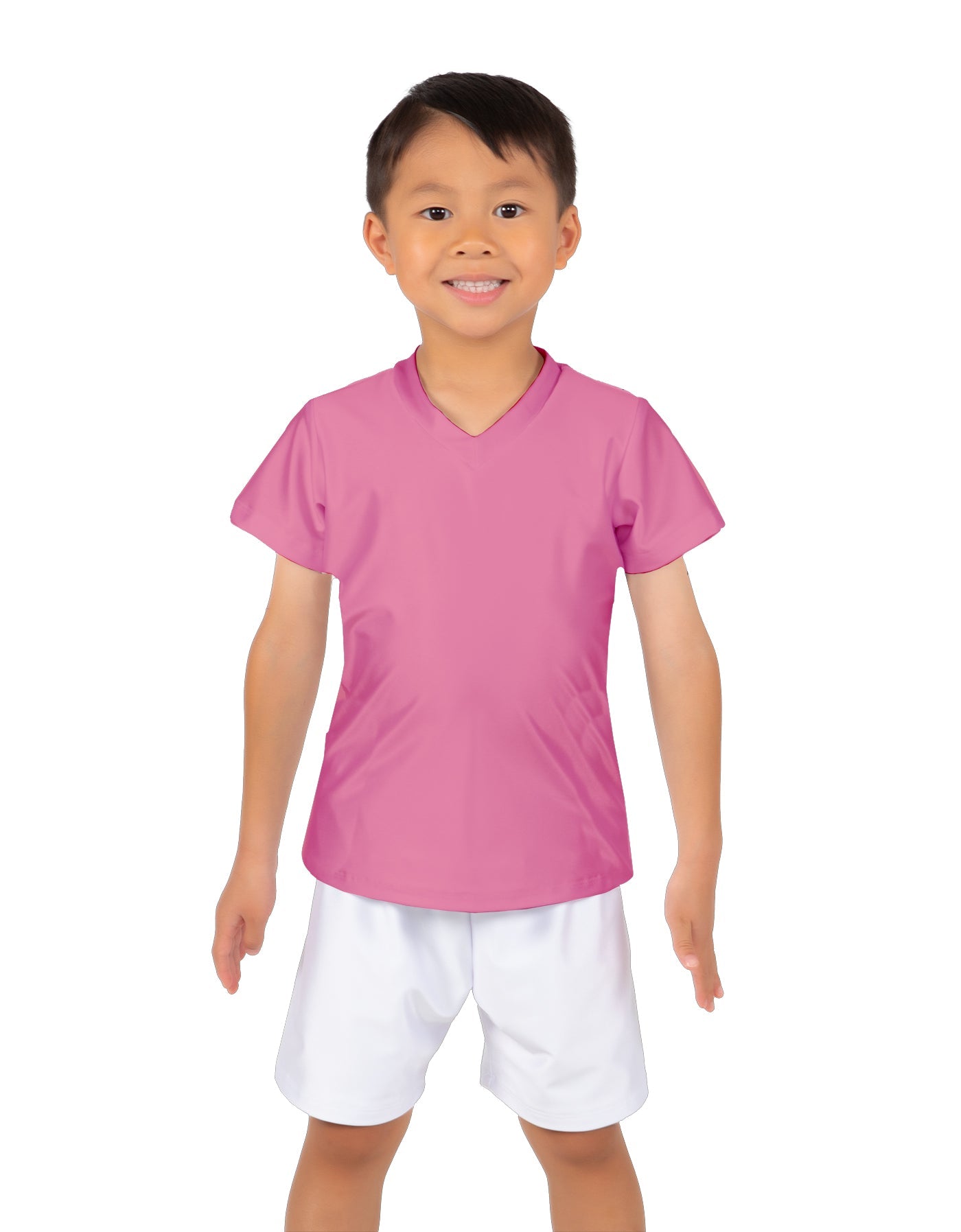 Solid Lycra Boys V-Neck T-Shirt