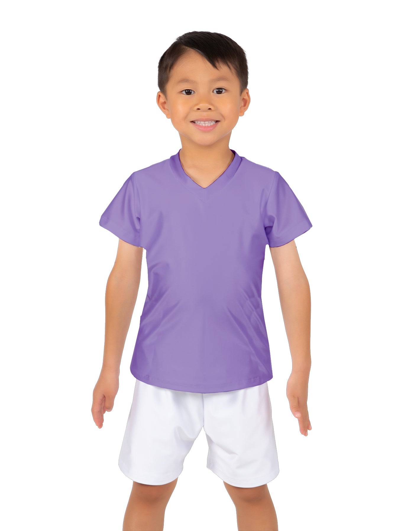 Solid Lycra Boys V-Neck T-Shirt
