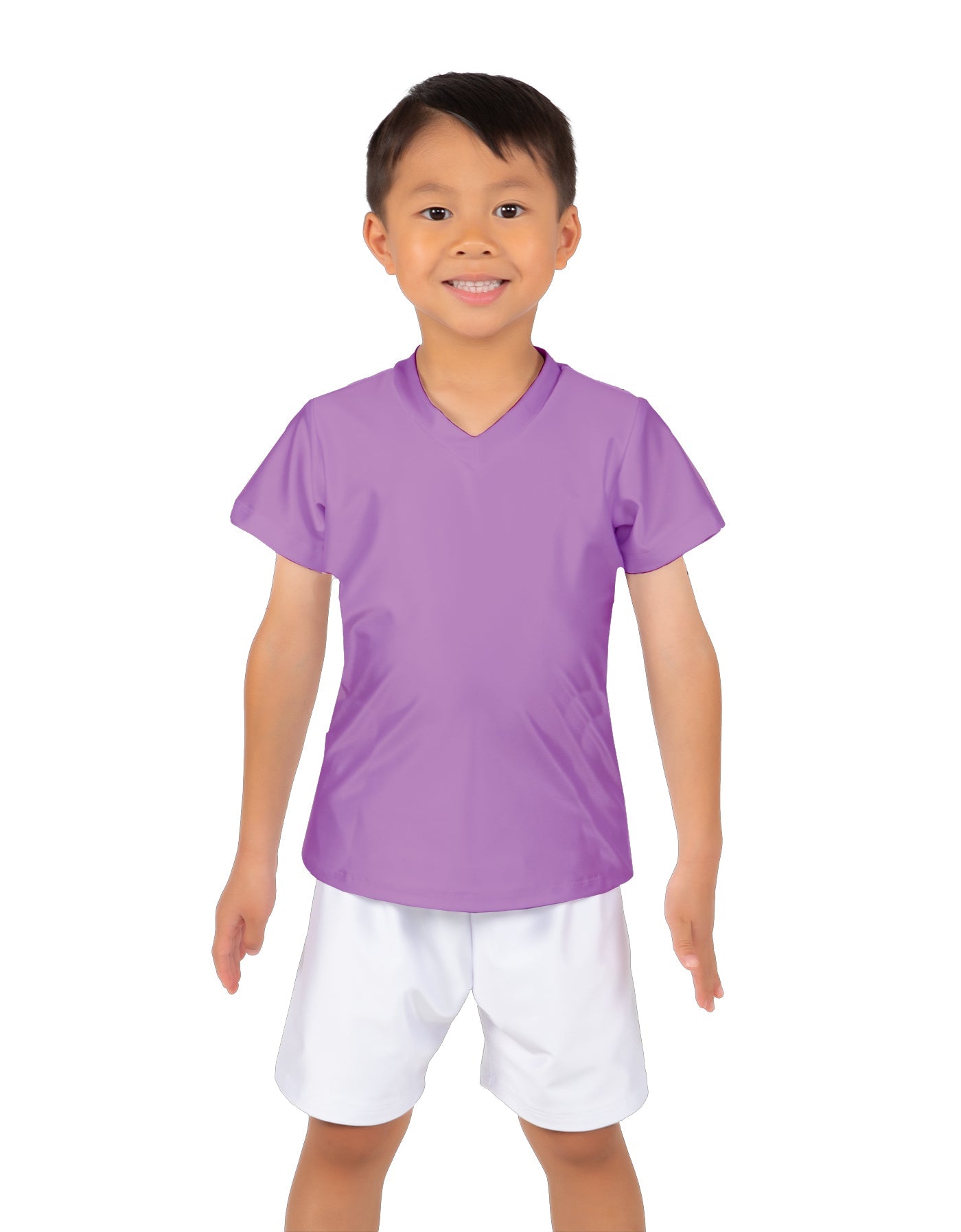 Solid Lycra Boys V-Neck T-Shirt