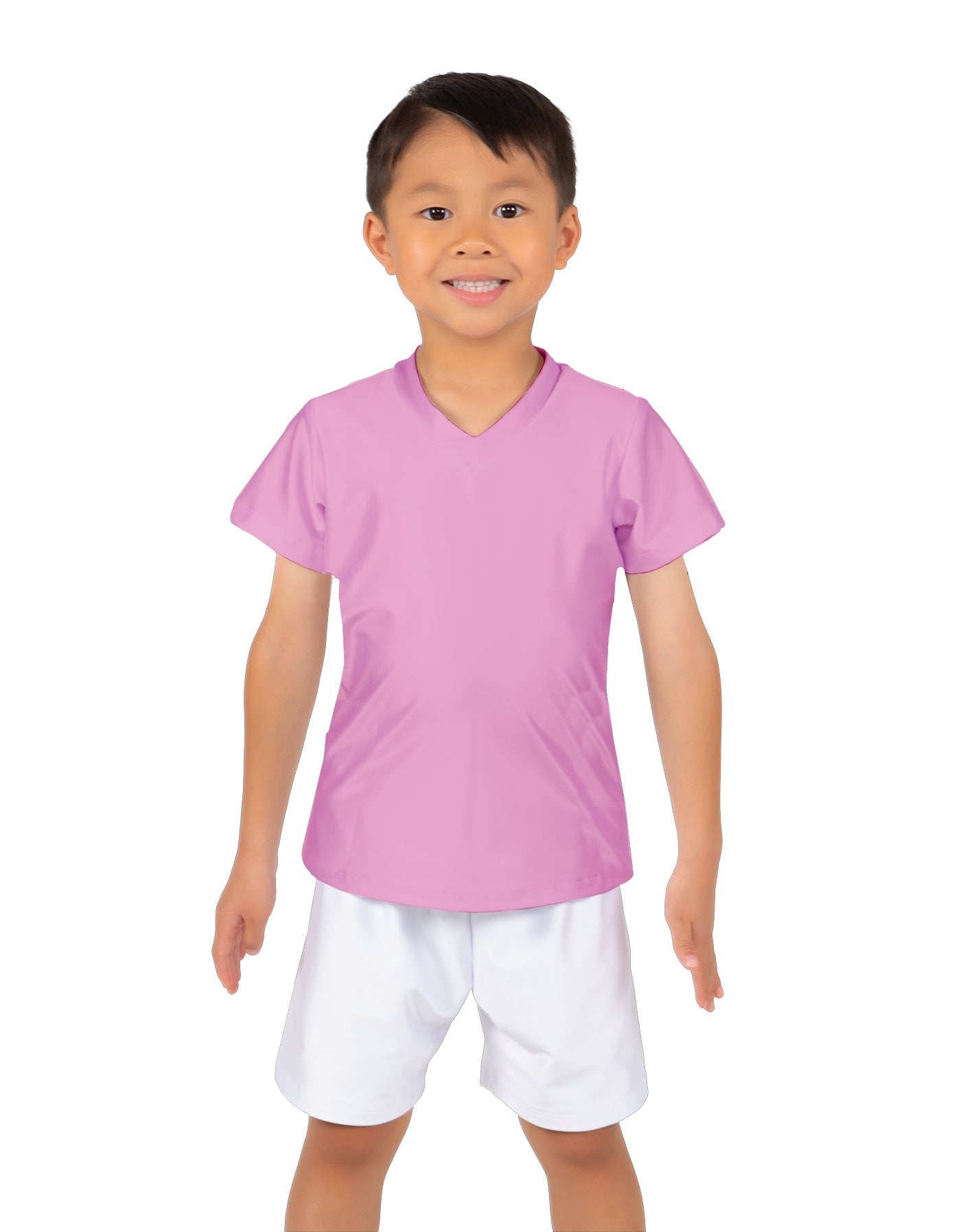 Solid Lycra Boys V-Neck T-Shirt