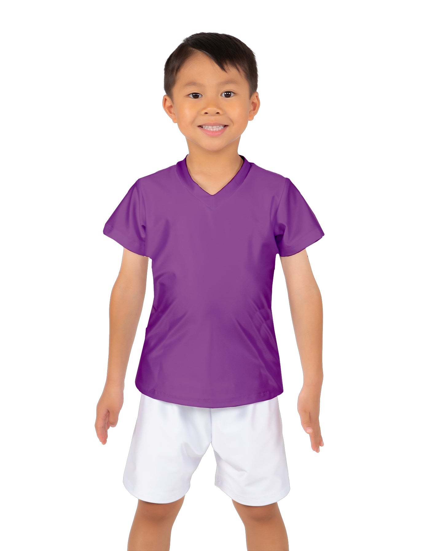 Solid Lycra Boys V-Neck T-Shirt