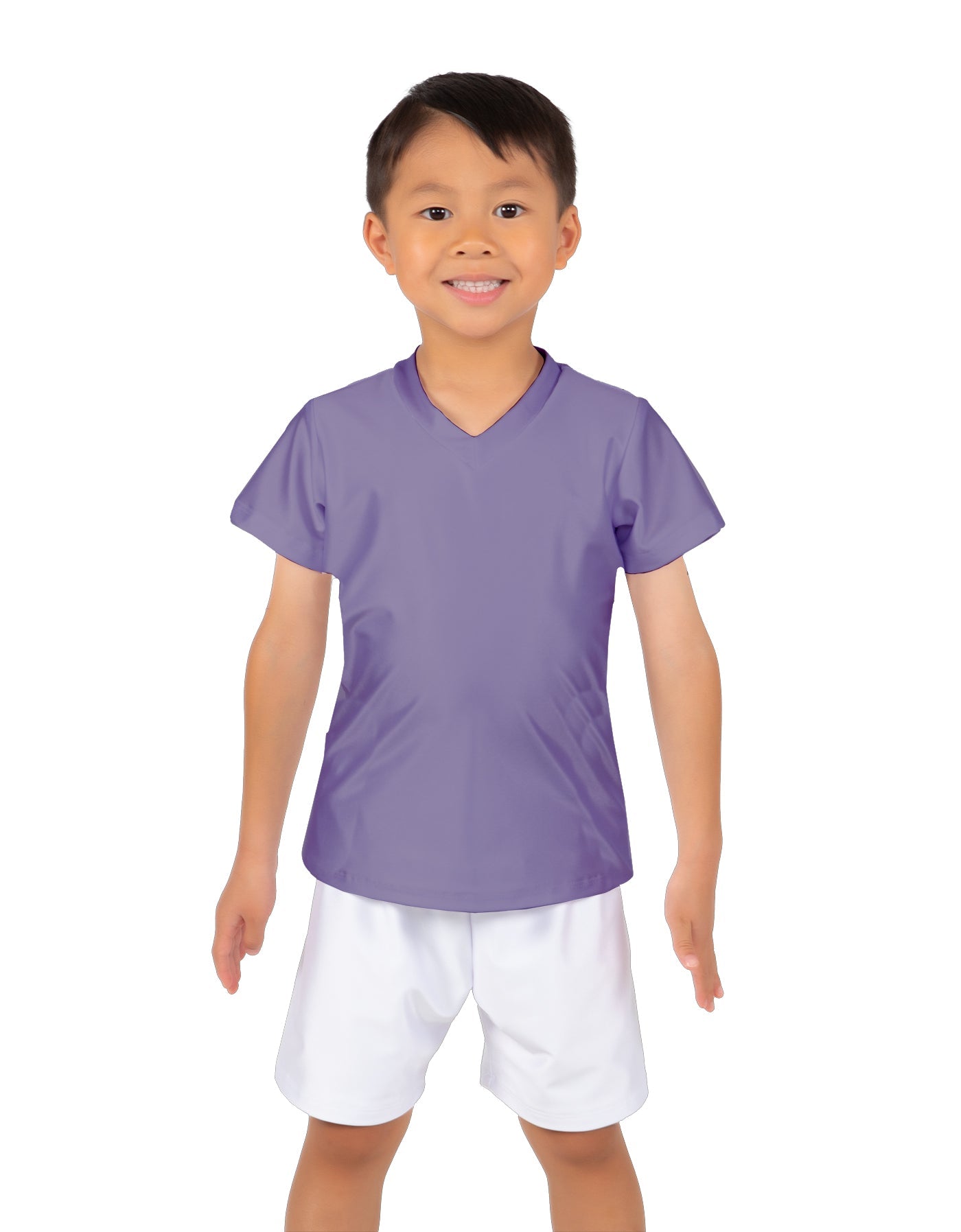 Solid Lycra Boys V-Neck T-Shirt