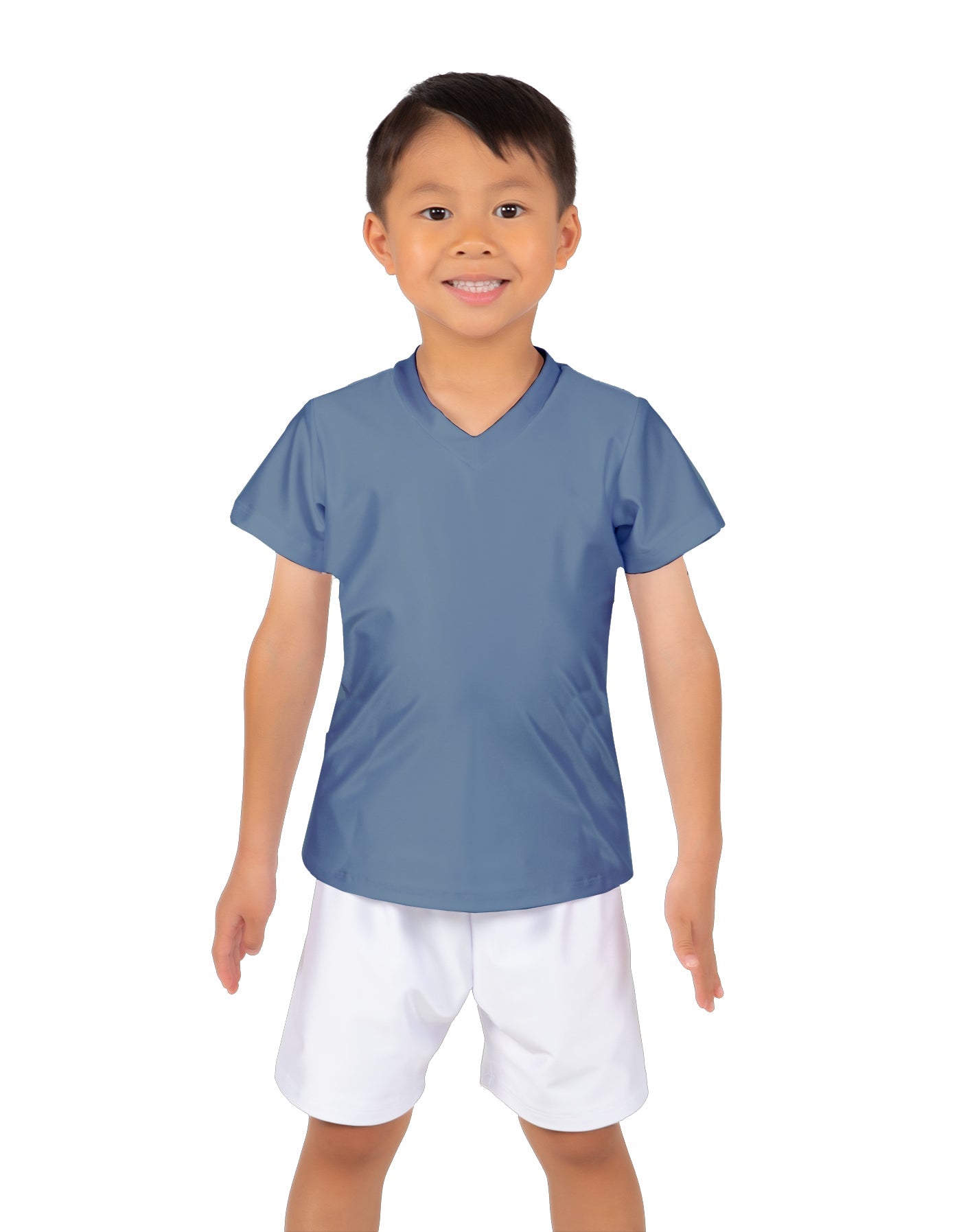 Solid Lycra Boys V-Neck T-Shirt