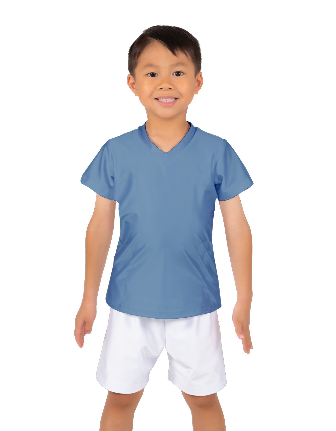 Solid Lycra Boys V-Neck T-Shirt