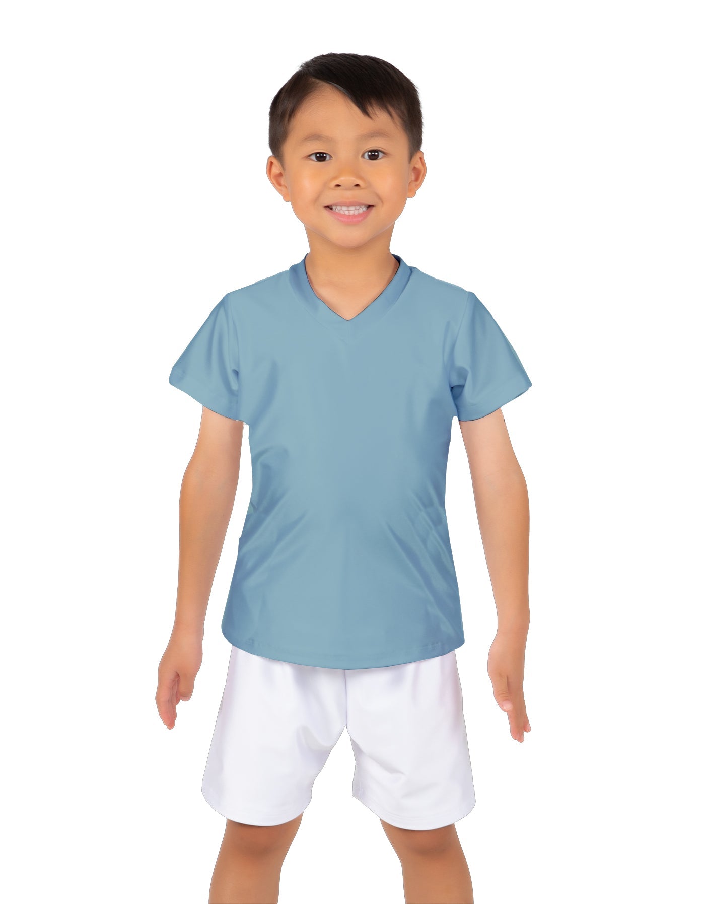 Solid Lycra Boys V-Neck T-Shirt