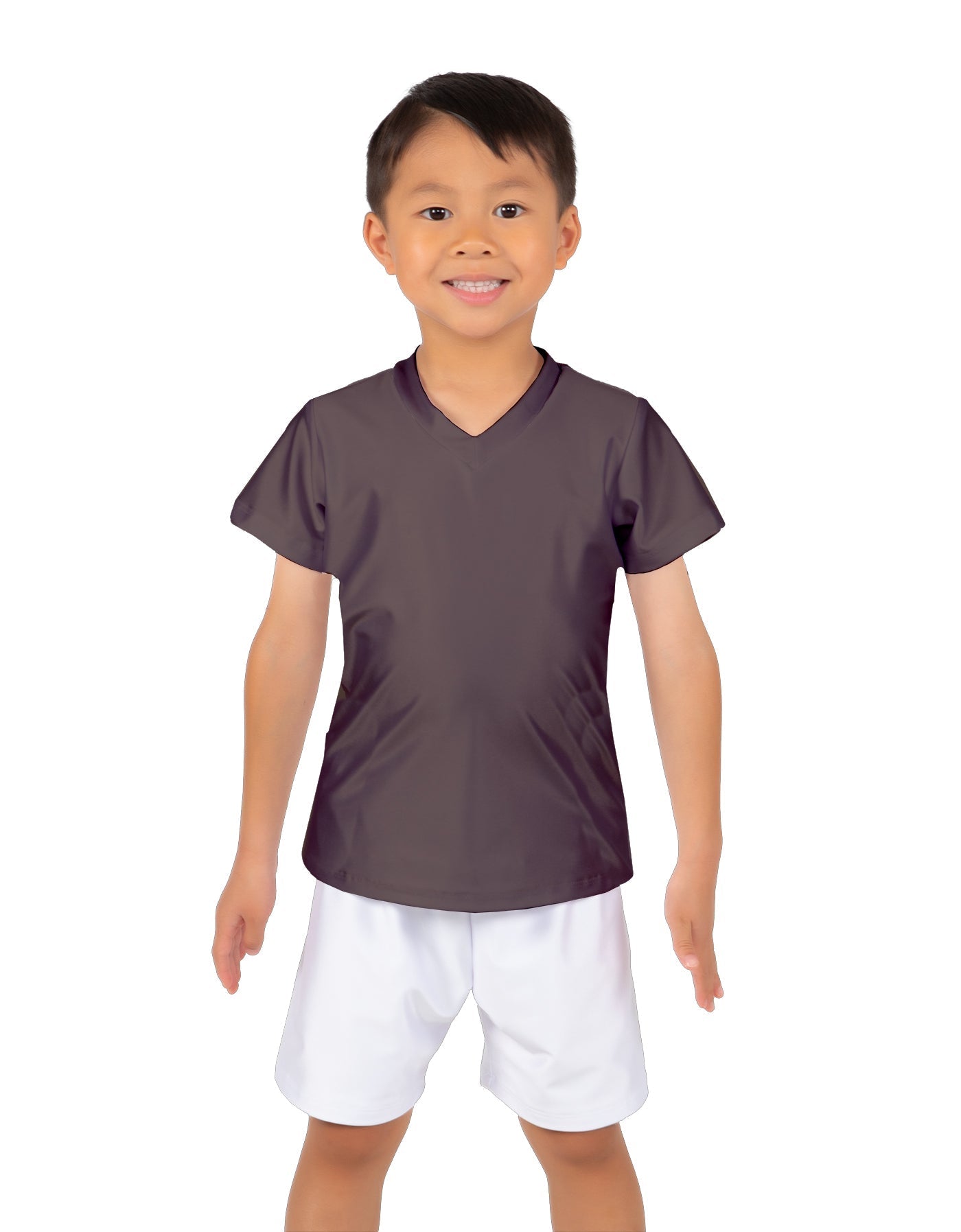 Solid Lycra Boys V-Neck T-Shirt