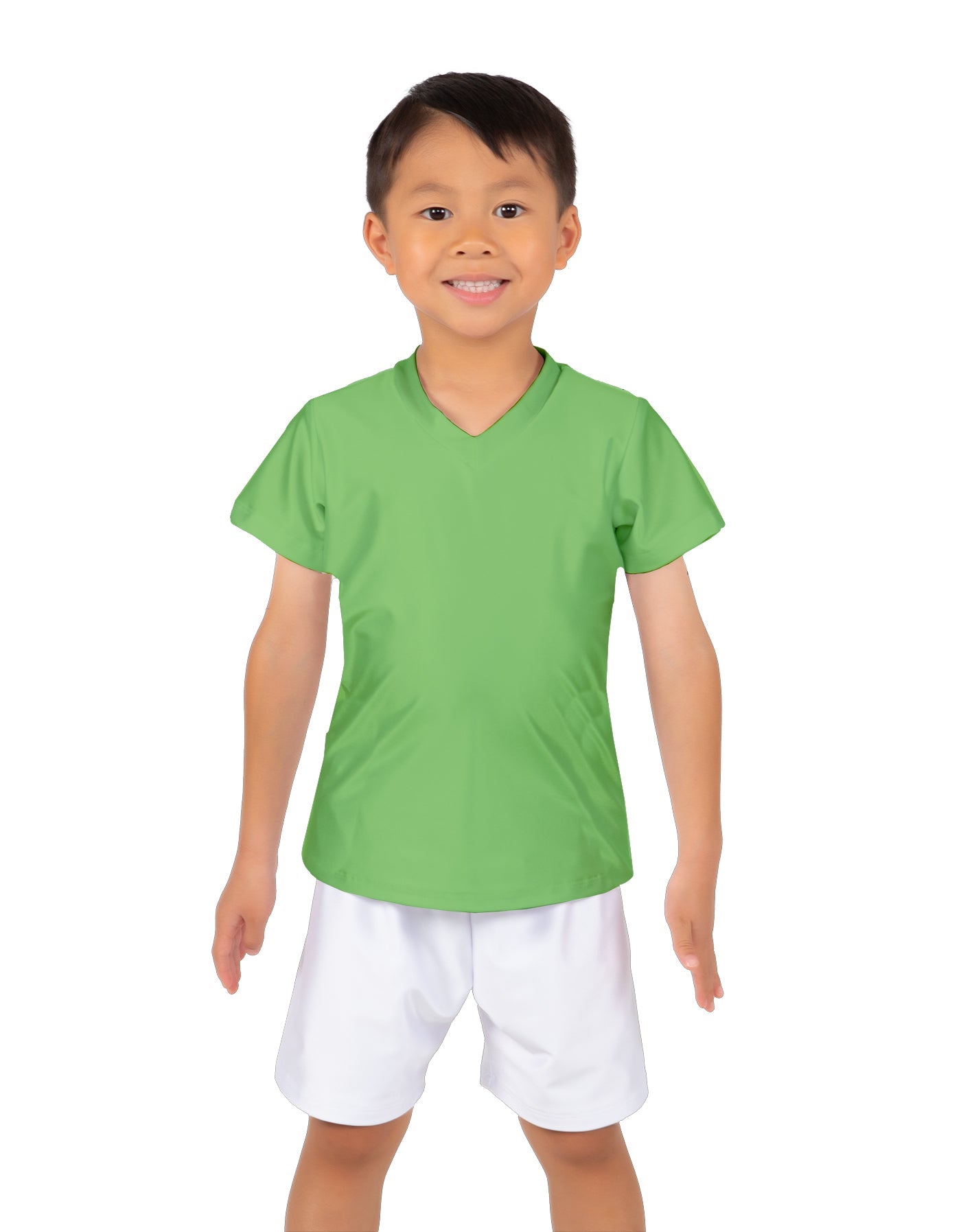 Solid Lycra Boys V-Neck T-Shirt