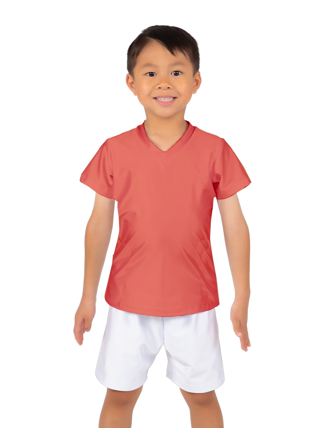 Solid Lycra Boys V-Neck T-Shirt