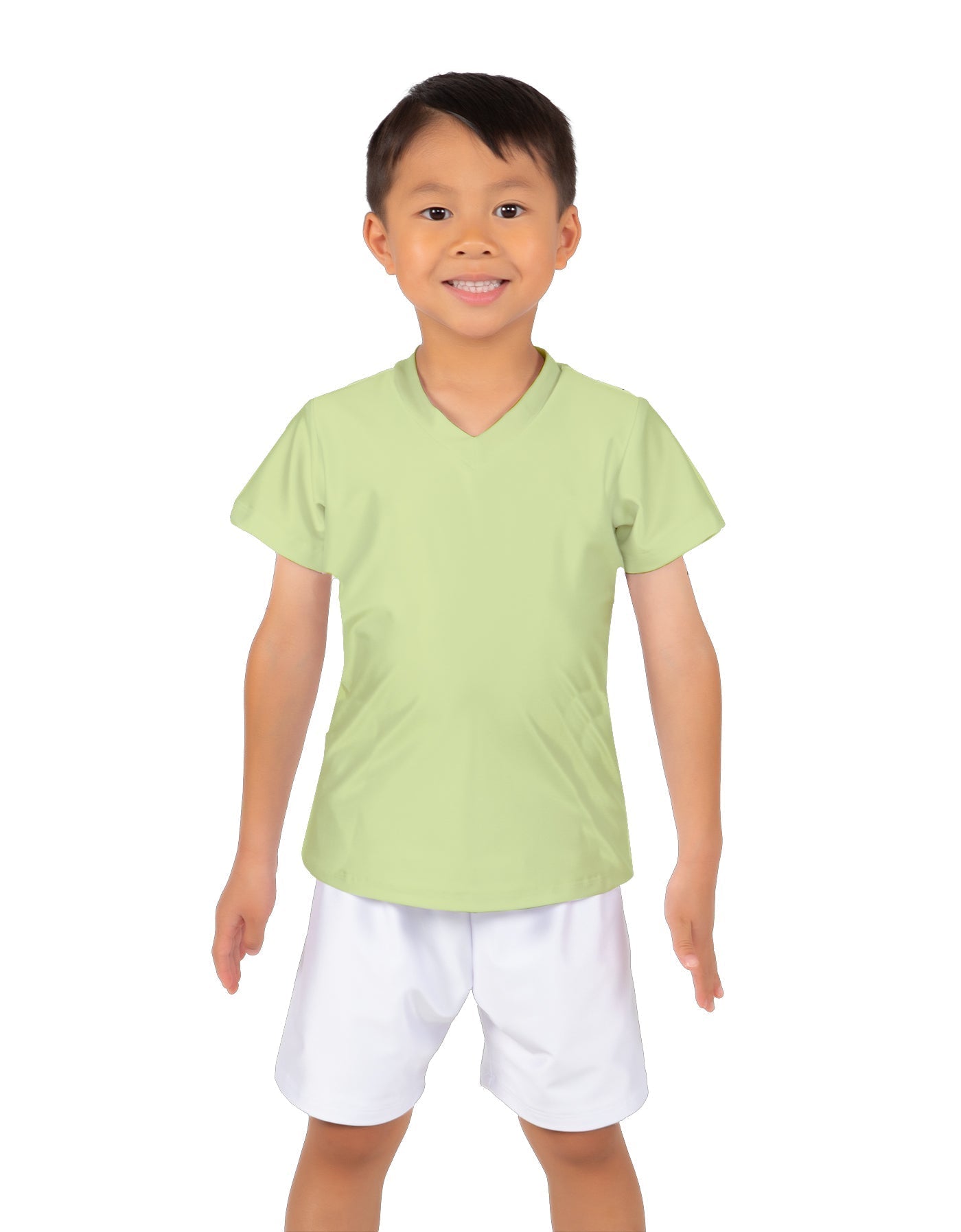 Solid Lycra Boys V-Neck T-Shirt