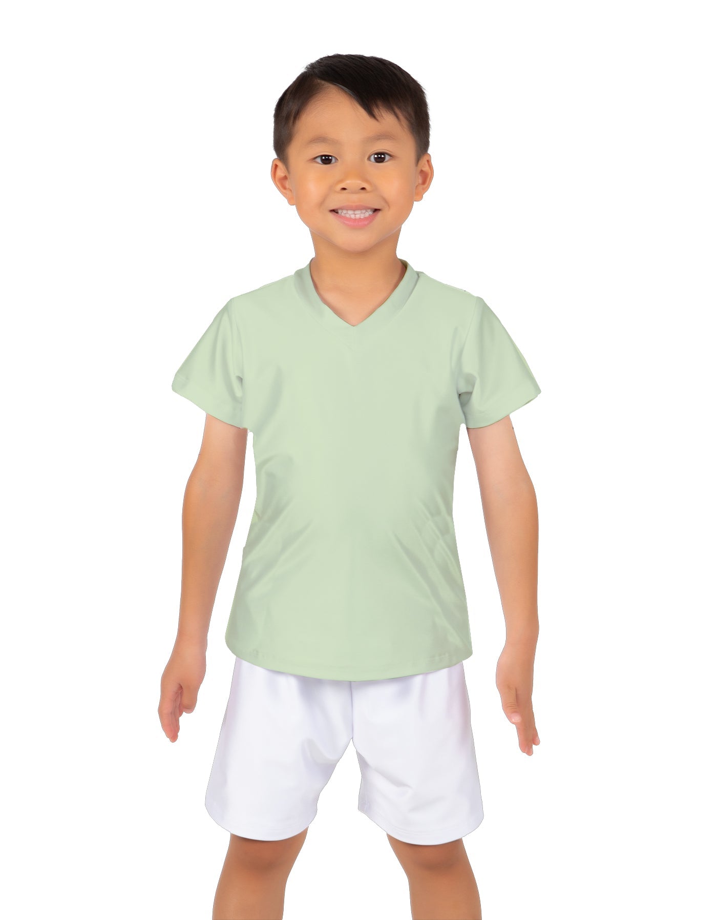 Solid Lycra Boys V-Neck T-Shirt