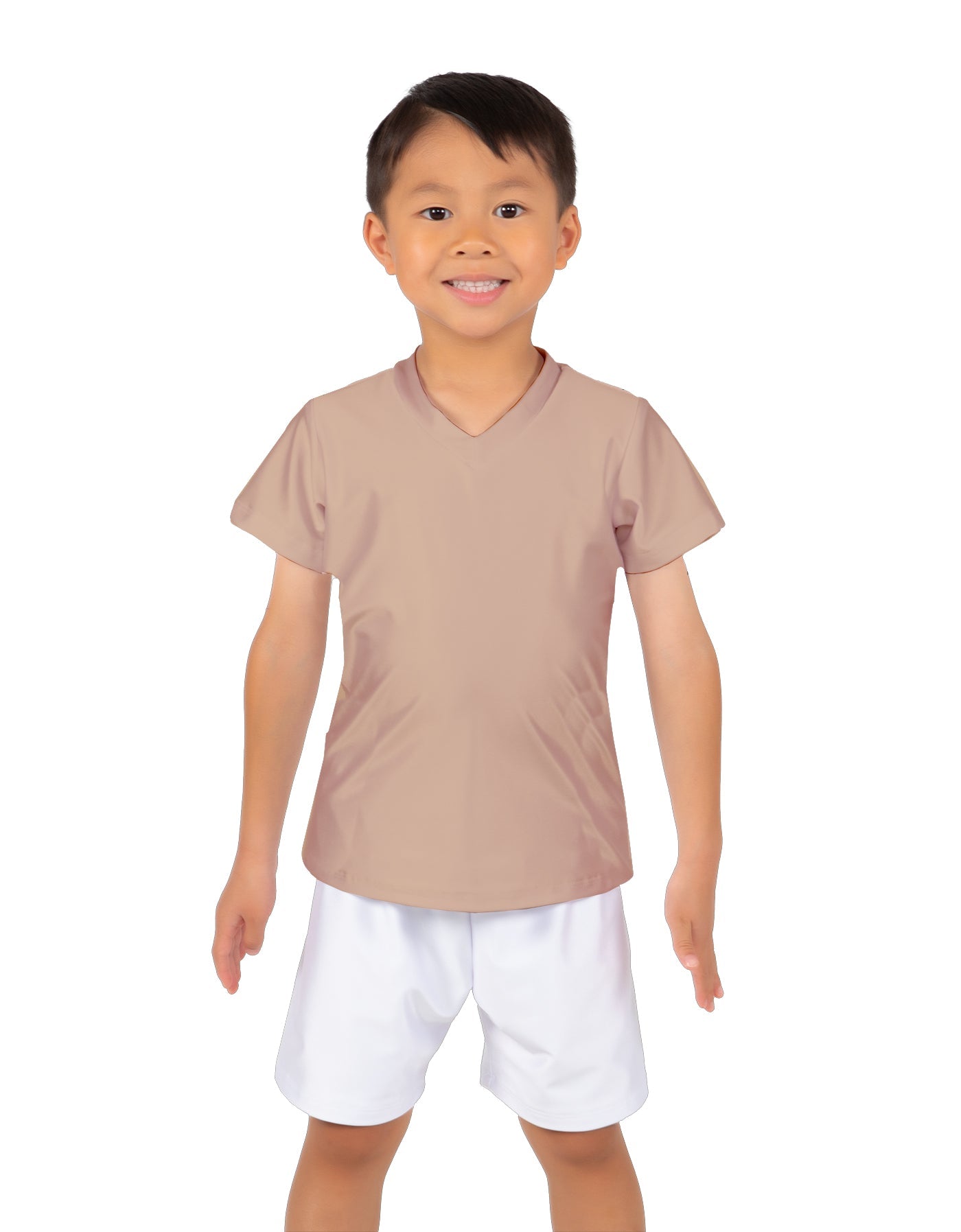 Solid Lycra Boys V-Neck T-Shirt
