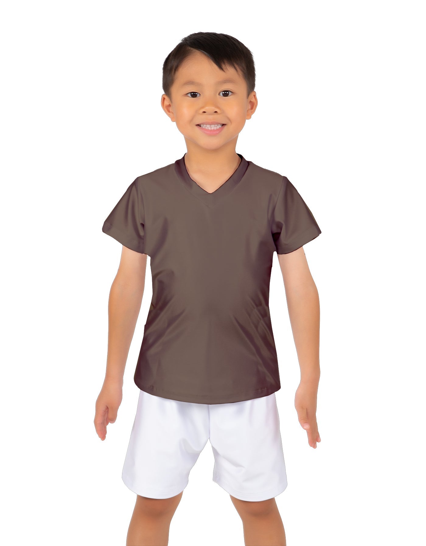 Solid Lycra Boys V-Neck T-Shirt