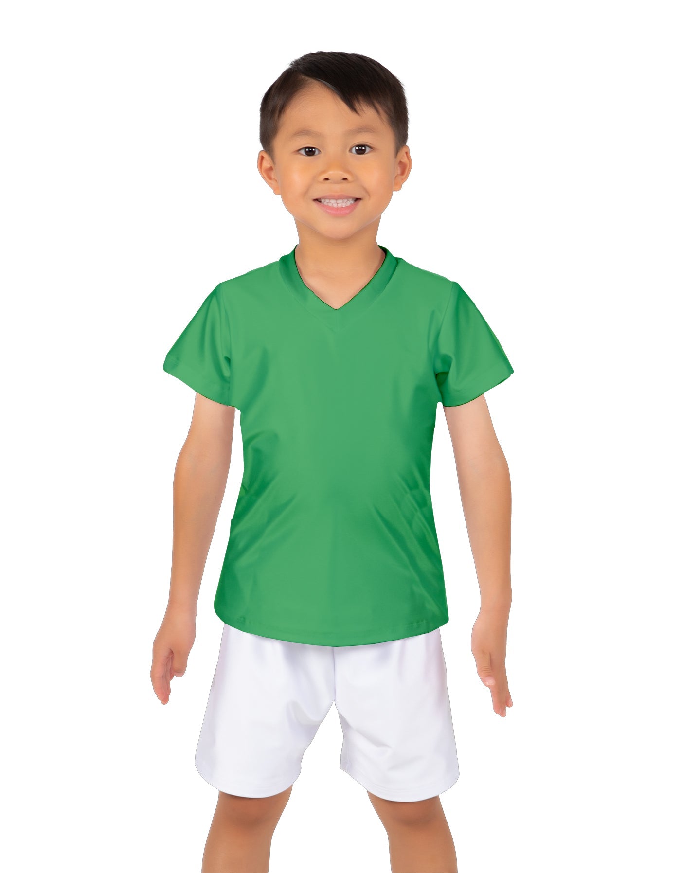 Solid Lycra Boys V-Neck T-Shirt