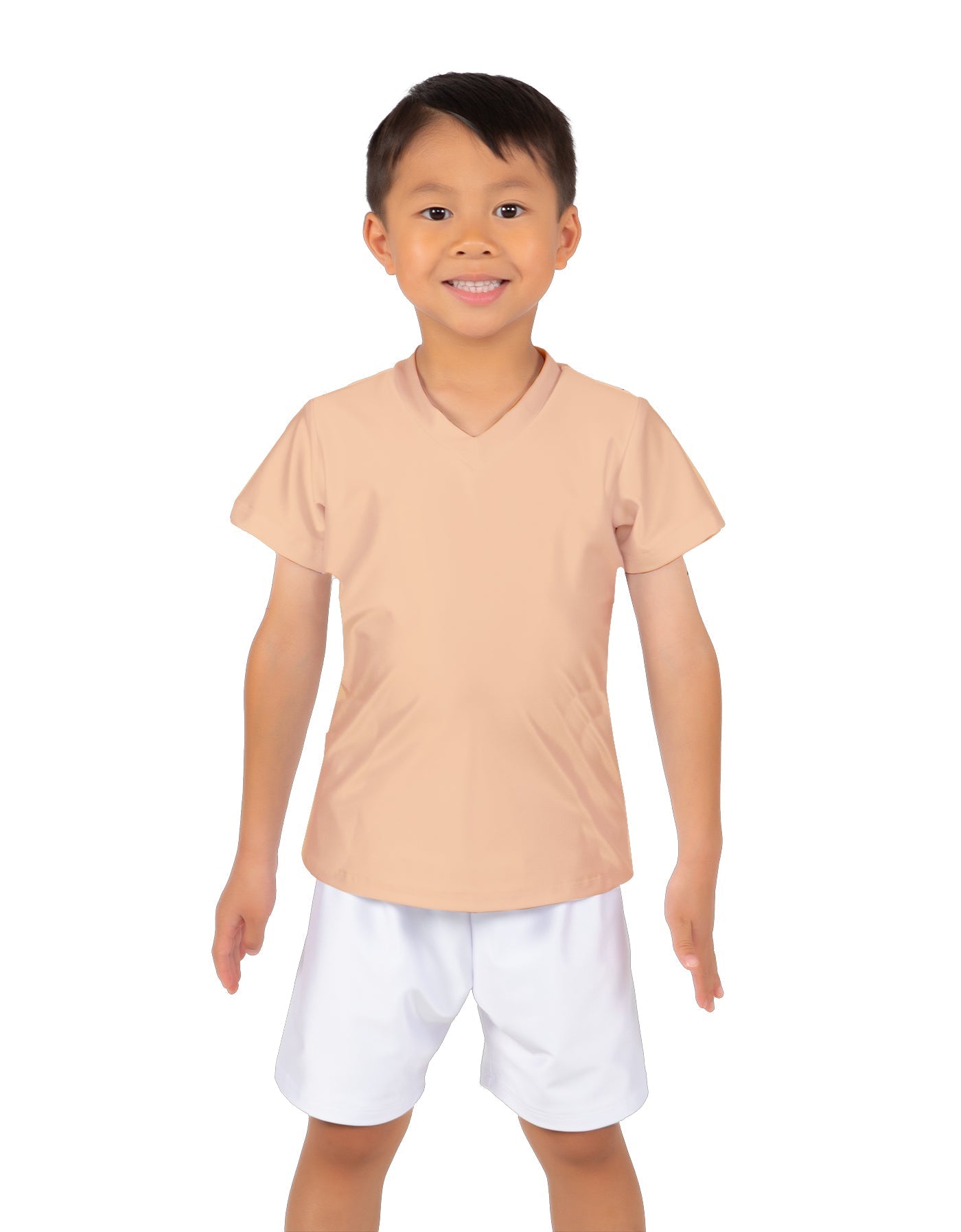 Solid Lycra Boys V-Neck T-Shirt