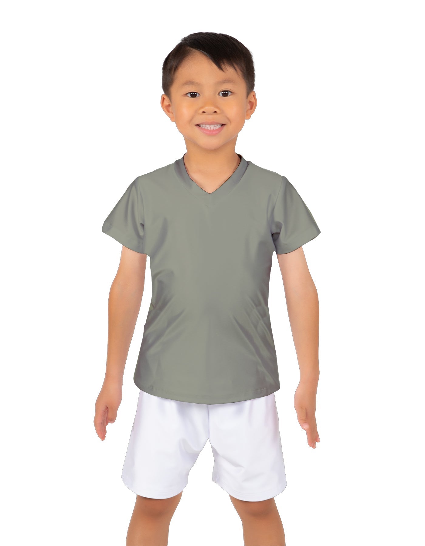 Solid Lycra Boys V-Neck T-Shirt