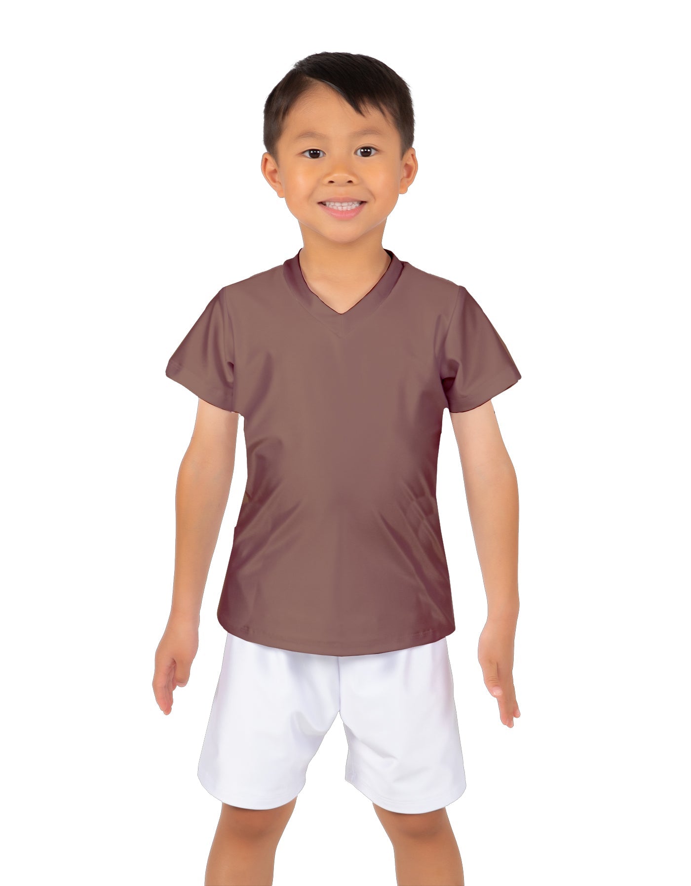Solid Lycra Boys V-Neck T-Shirt