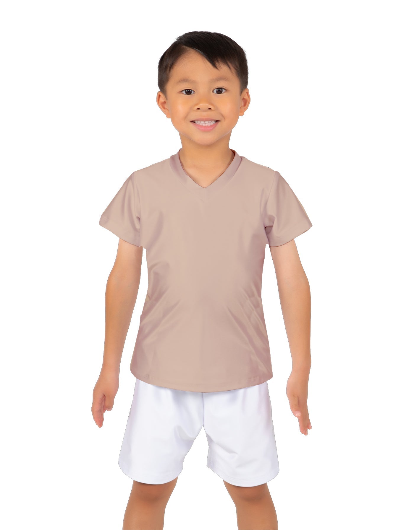 Solid Lycra Boys V-Neck T-Shirt
