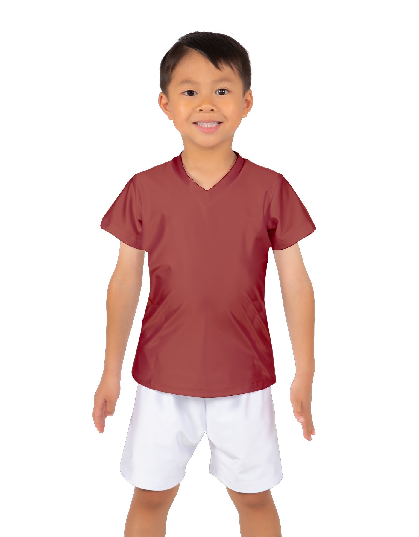 Solid Lycra Boys V-Neck T-Shirt
