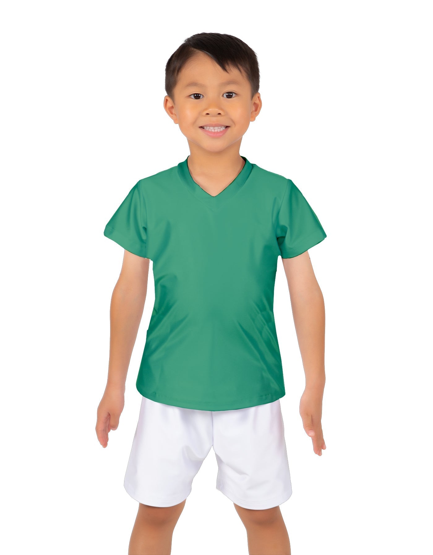 Solid Lycra Boys V-Neck T-Shirt