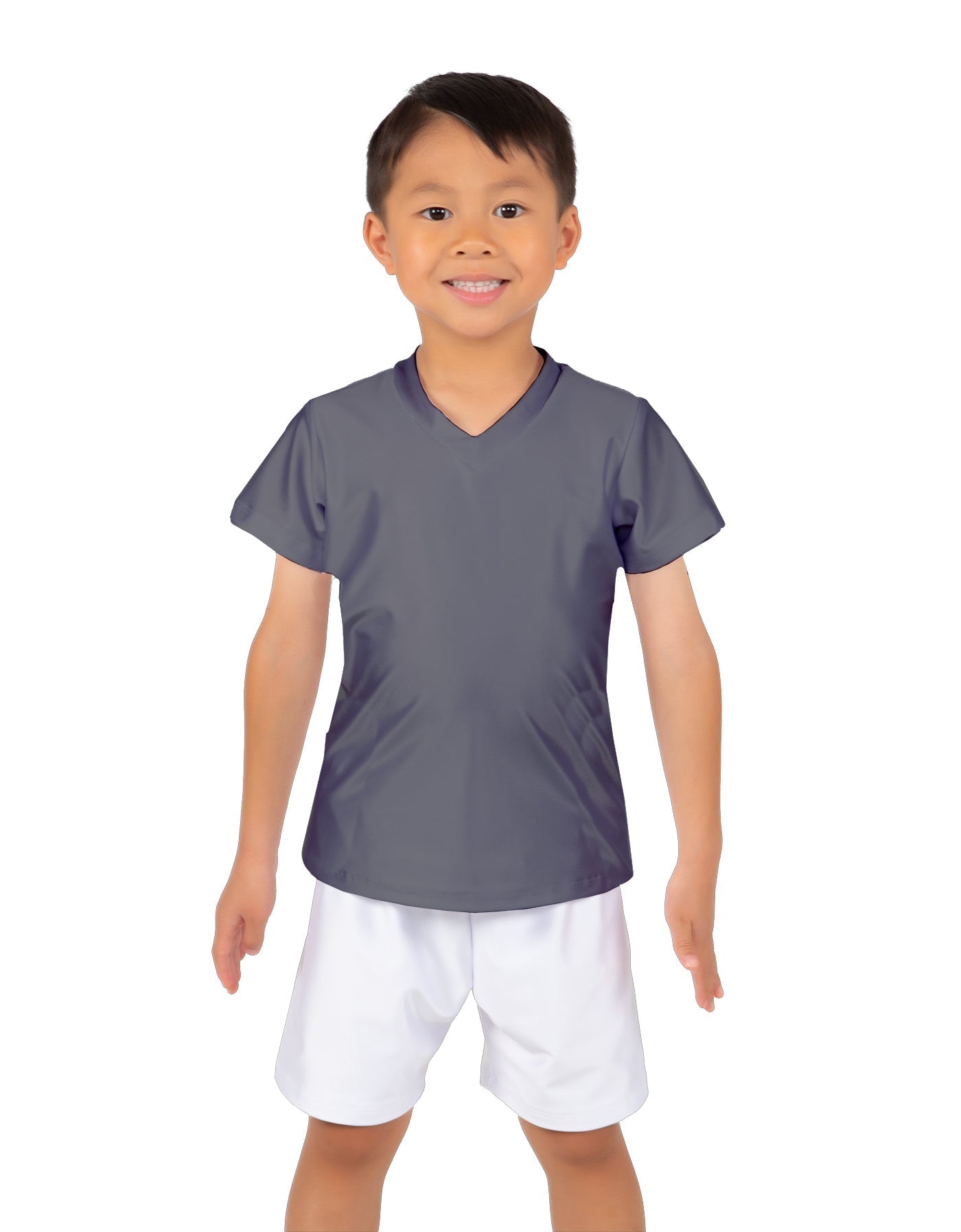 Solid Lycra Boys V-Neck T-Shirt