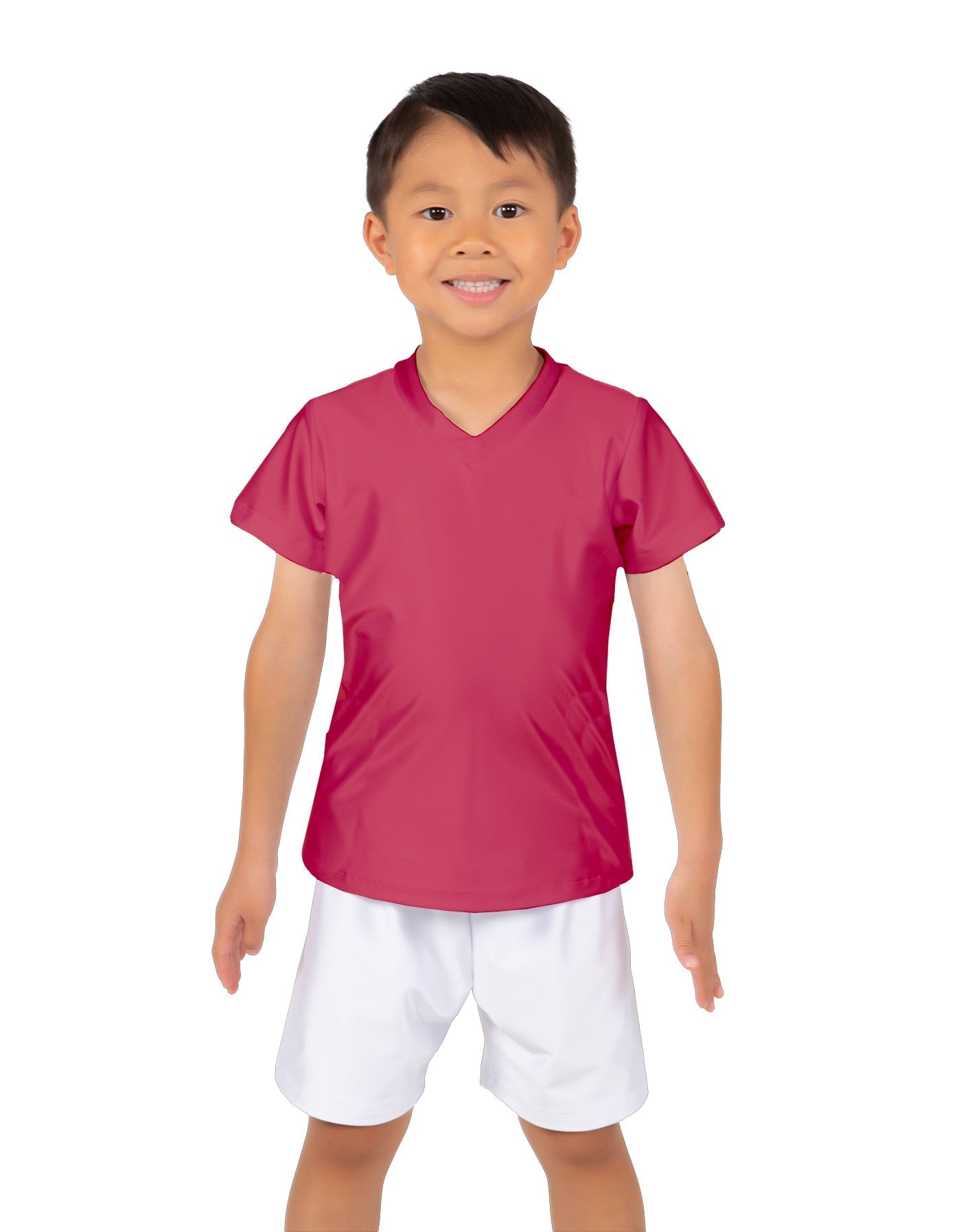 Solid Lycra Boys V-Neck T-Shirt