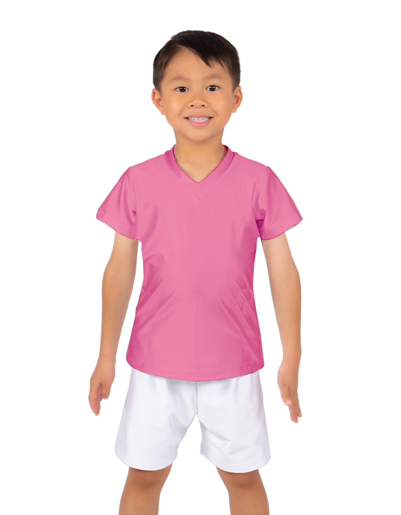 Solid Lycra Boys V-Neck T-Shirt