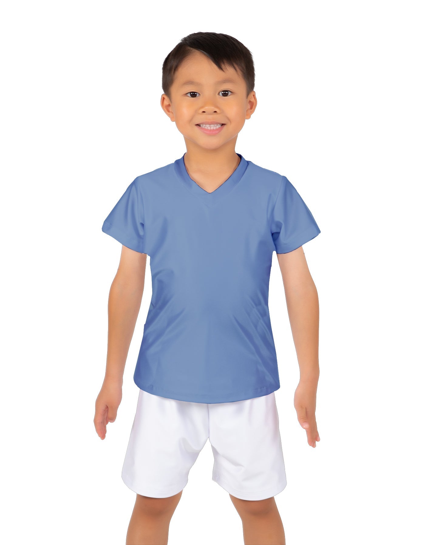 Solid Lycra Boys V-Neck T-Shirt