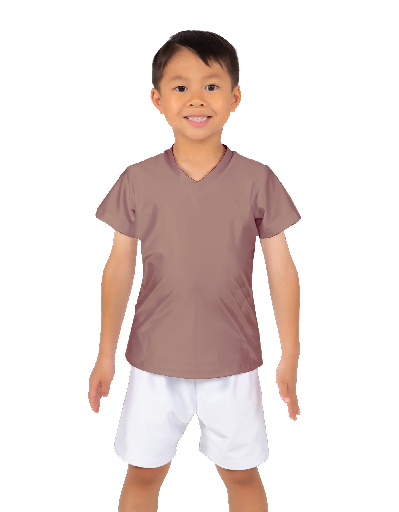 Solid Lycra Boys V-Neck T-Shirt