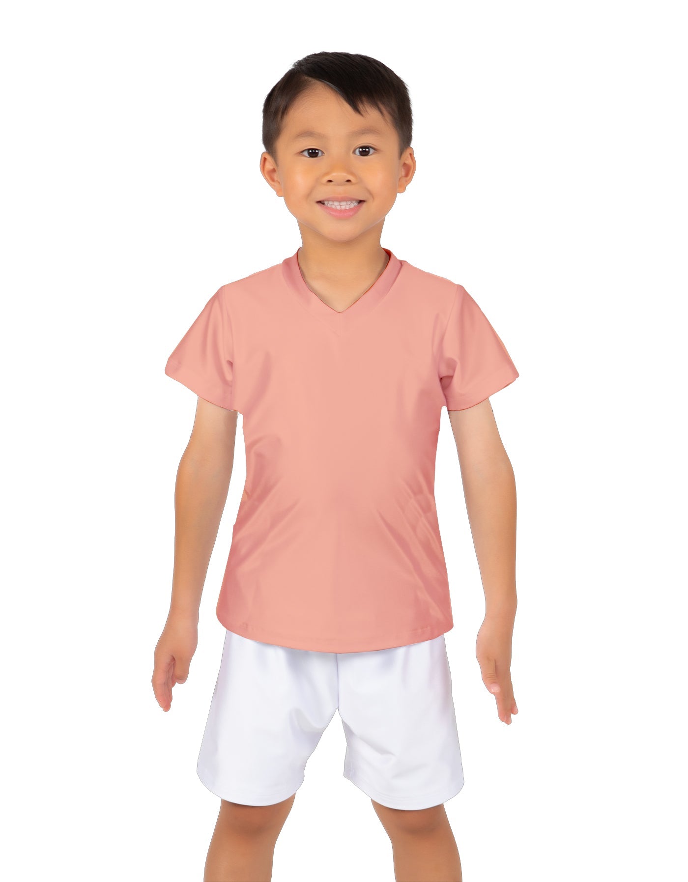 Solid Lycra Boys V-Neck T-Shirt