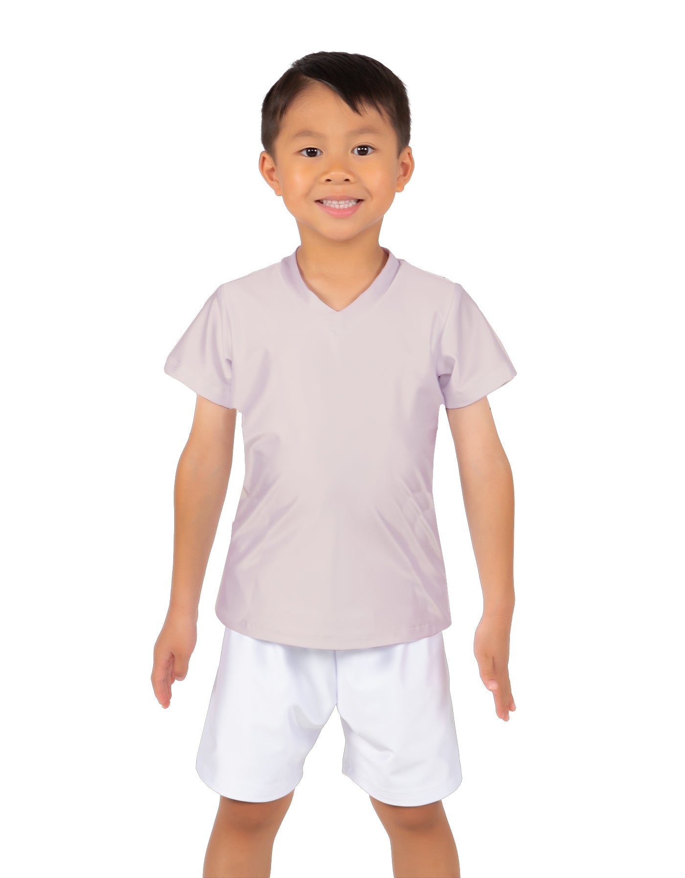 Solid Lycra Boys V-Neck T-Shirt