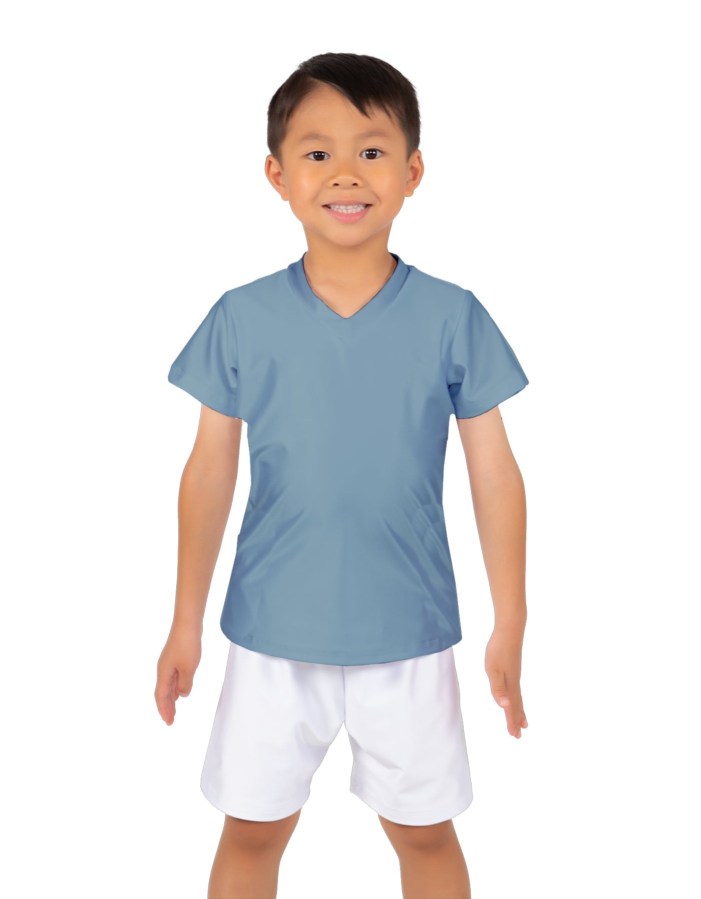 Solid Lycra Boys V-Neck T-Shirt