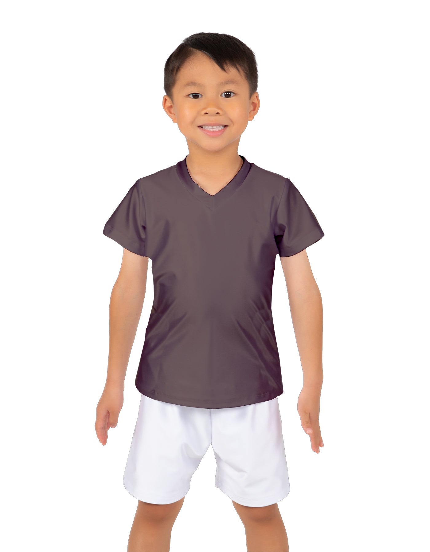 Solid Lycra Boys V-Neck T-Shirt